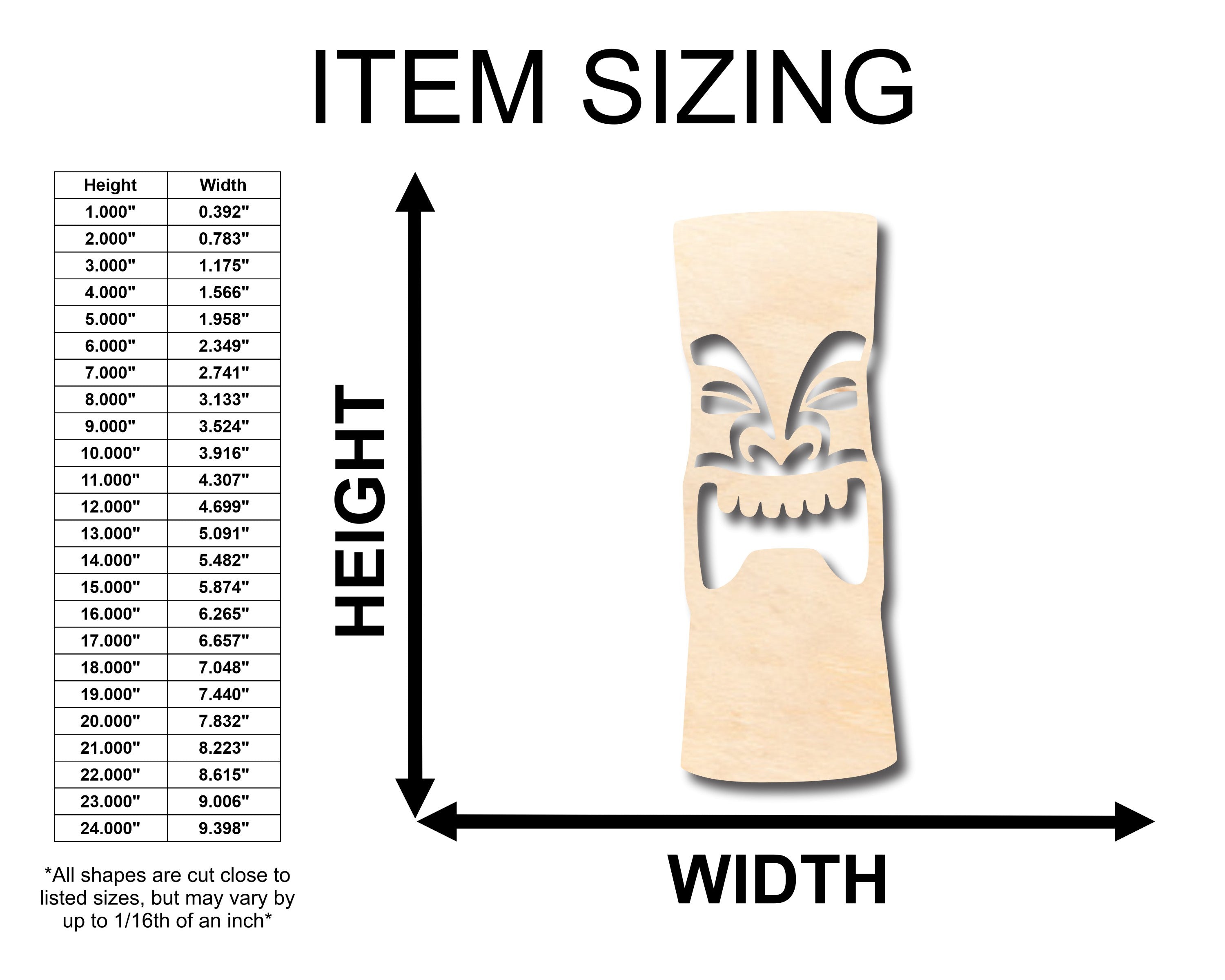 DIY Unfinished Baltic Birch Wood Tiki Head Shape - Up to 46