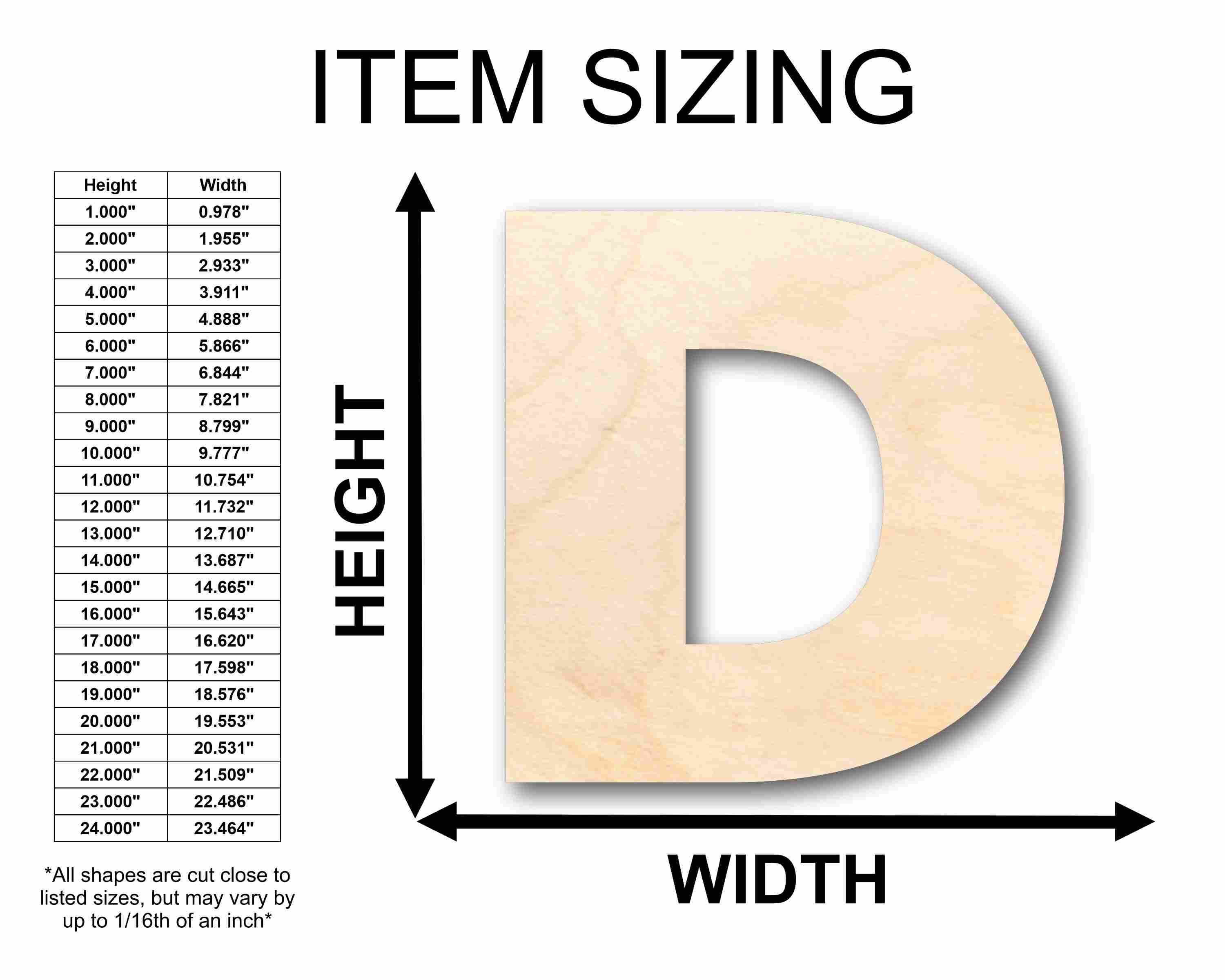 Unfinished Baltic Birch Wood Block Letter D for DIY Crafts - Up to 46 Creative Projects