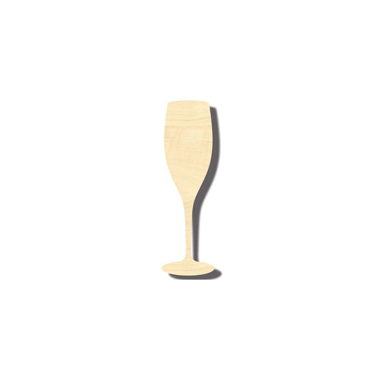 Unfinished Baltic Birch Plywood Champagne Glass Shapes - Ideal for Party Decor and DIY Crafts, Sizes Up to 24 Inches