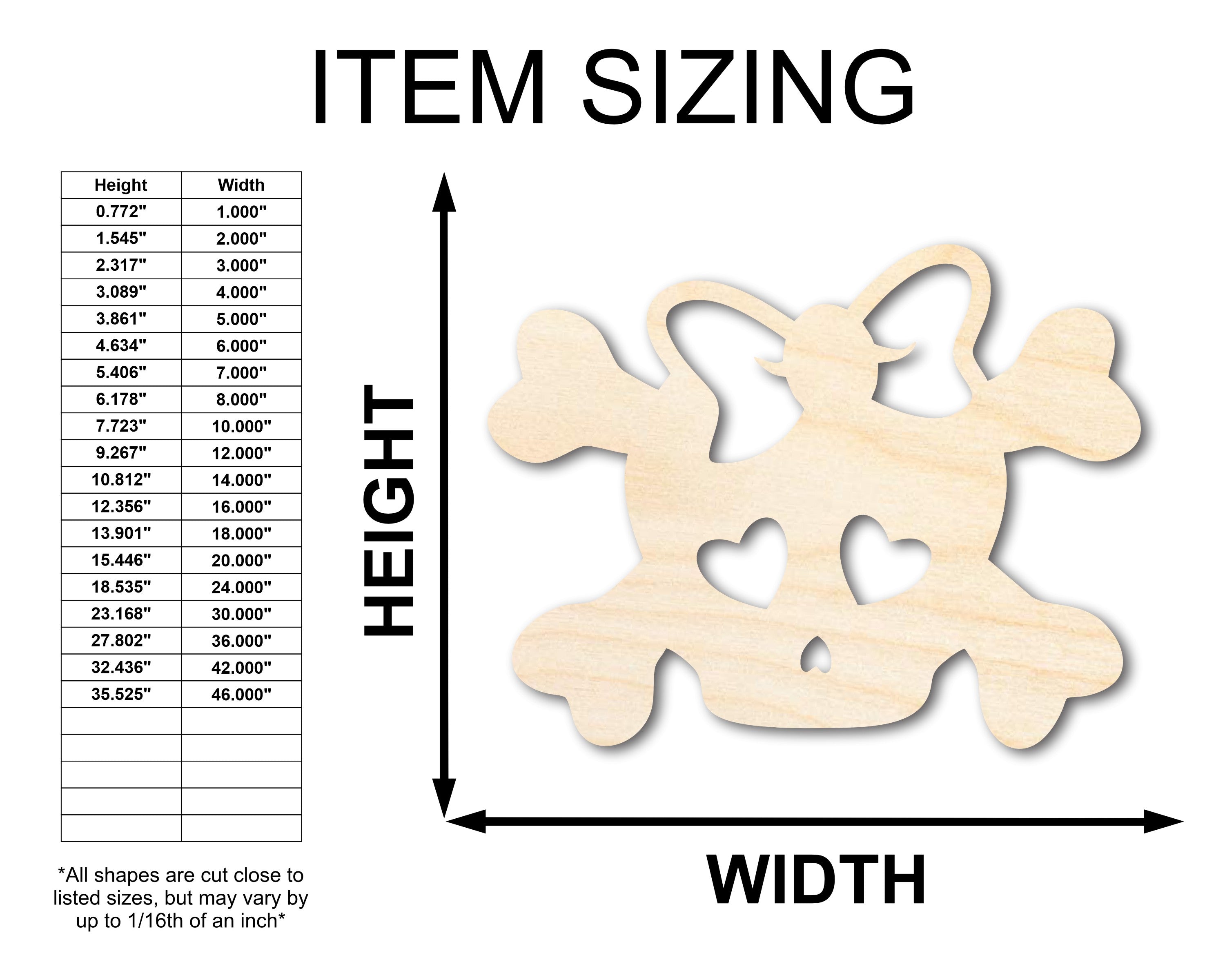 DIY Unfinished Baltic Birch Girl Skull Shape Craft Cutout up to 24 Inches