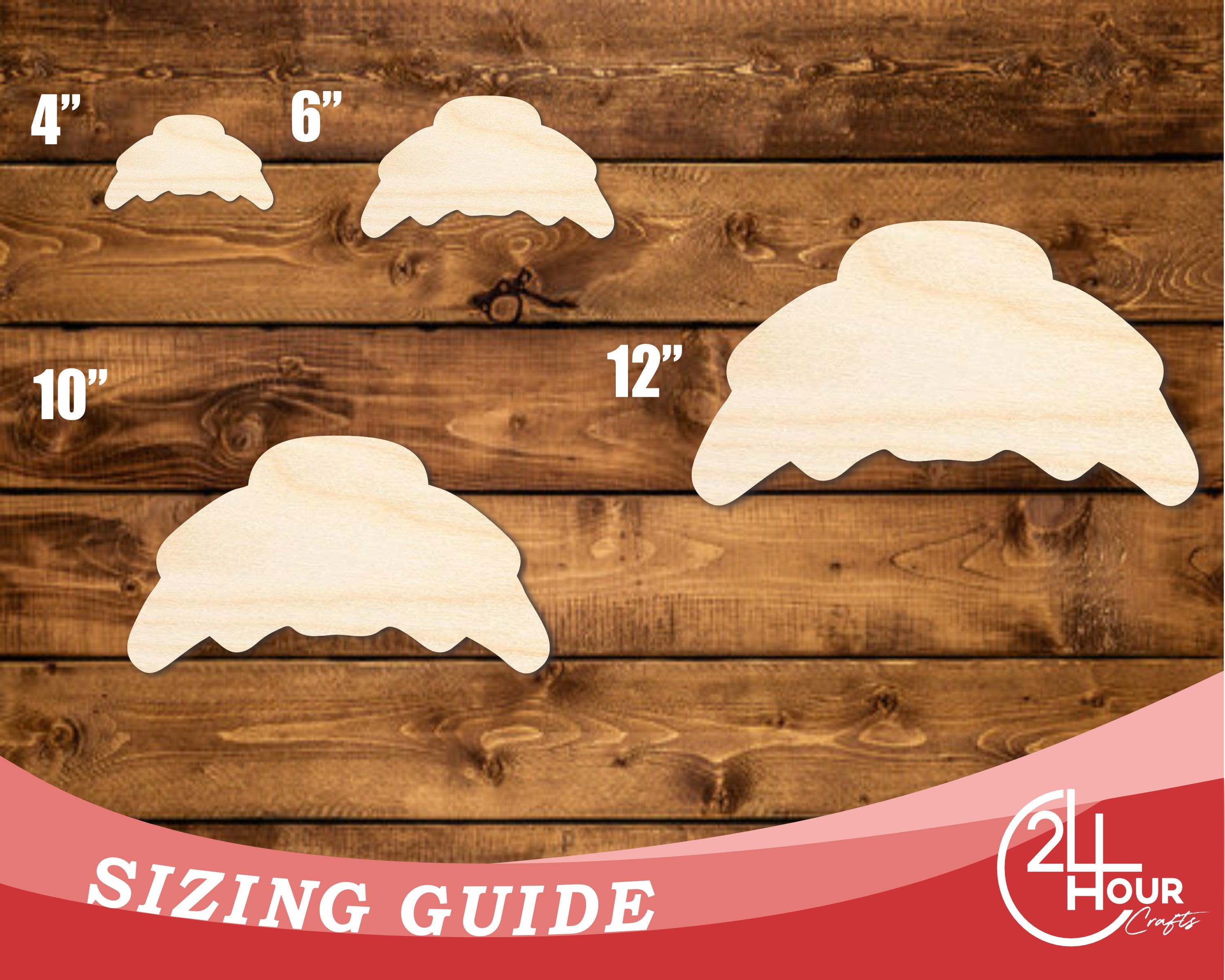 DIY Unfinished Baltic Birch Croissant Shape Cutouts up to 46 Inches