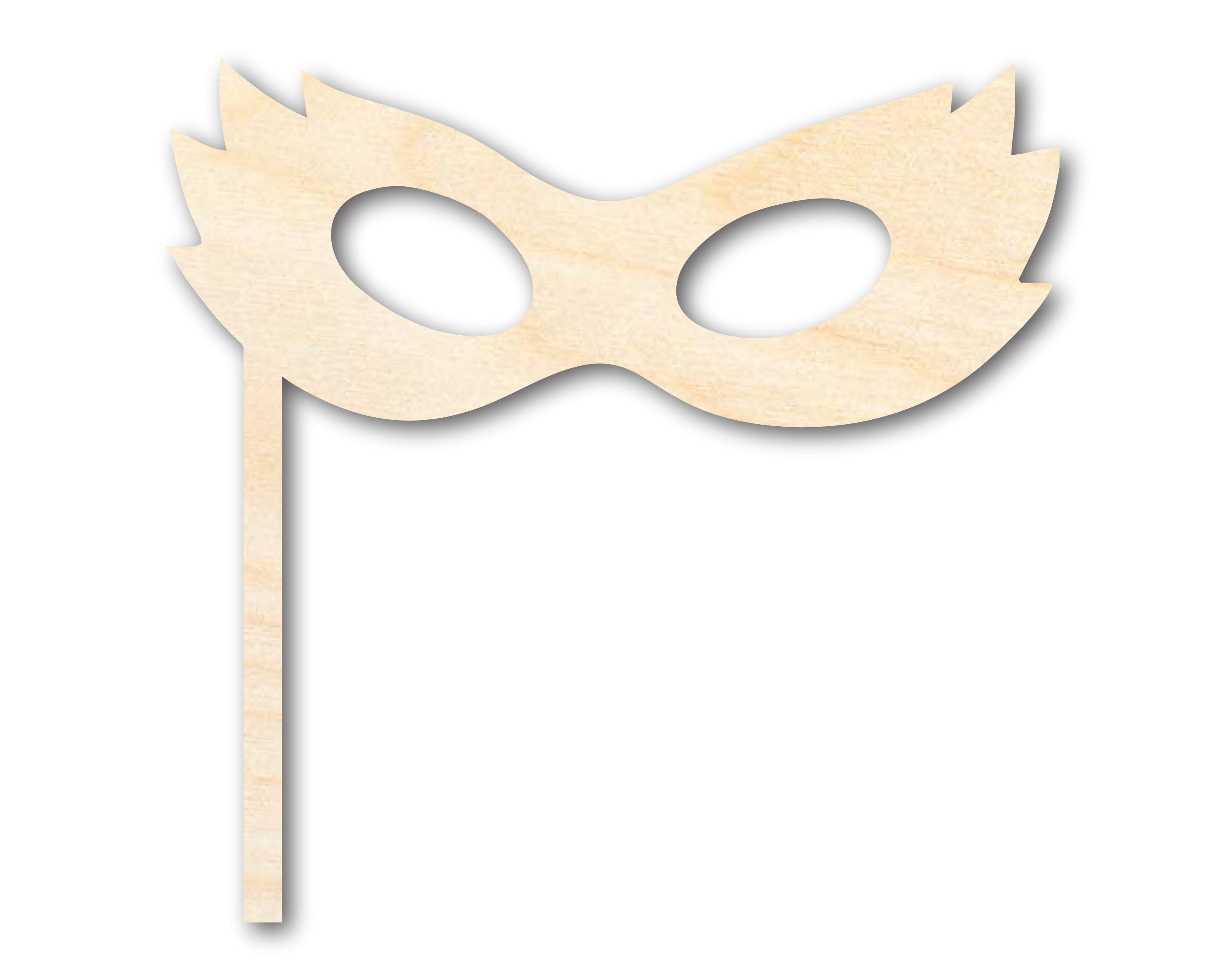 DIY Unfinished Wood Stick Mask Shape for Mardi Gras, Up to 46 Inches