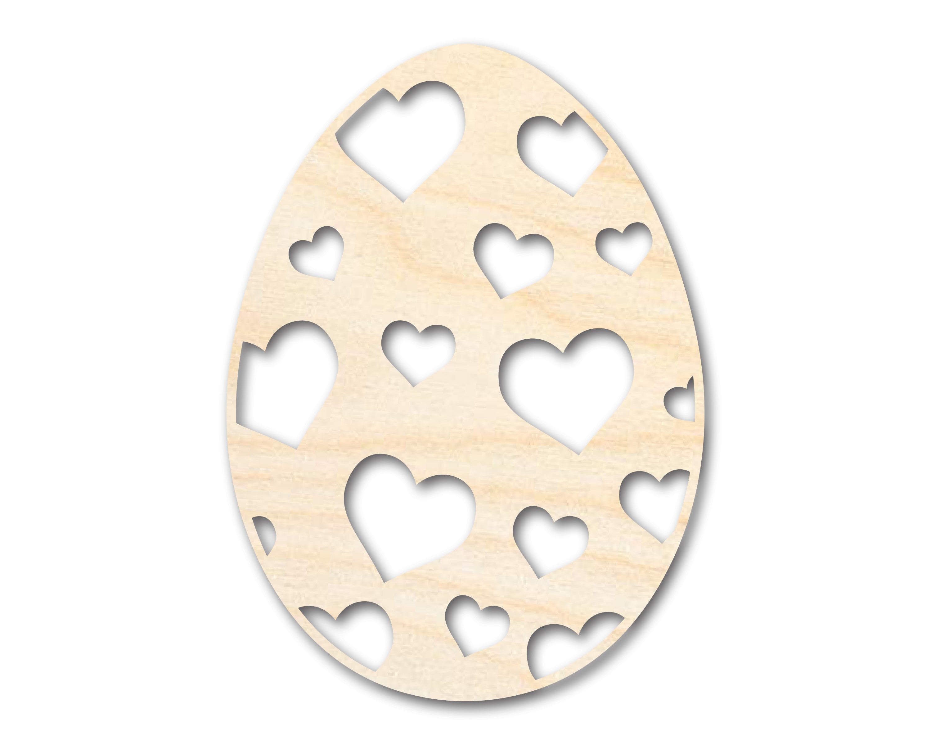 Unfinished Easter Craft - Wood Heart Egg Shaped Pieces for Up to 46 DIY Projects