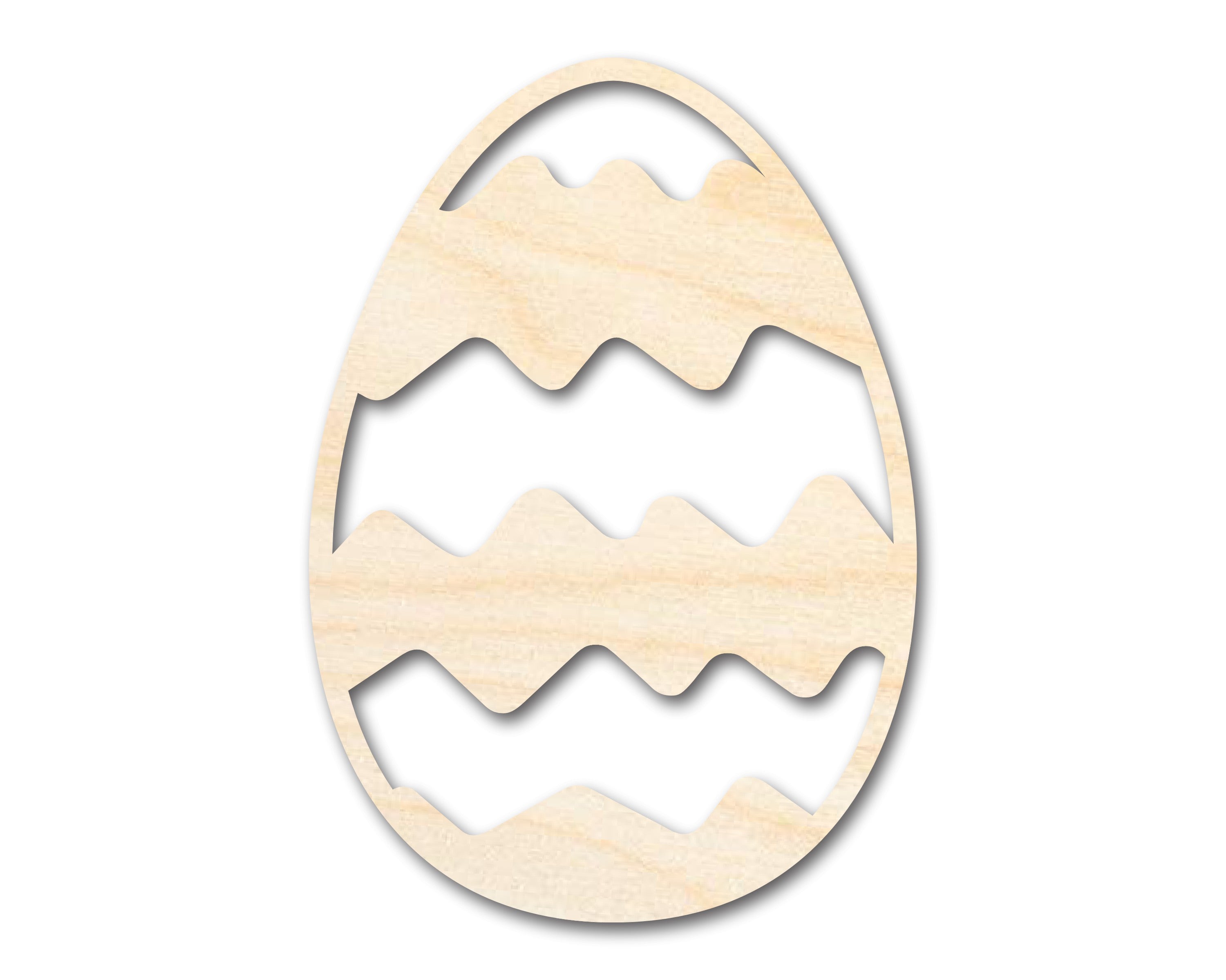 Unfinished Baltic Birch Wood Wavy Striped Egg Shape for Easter DIY Crafts - Up to 46 Pieces for Do - It - Yourself Projects