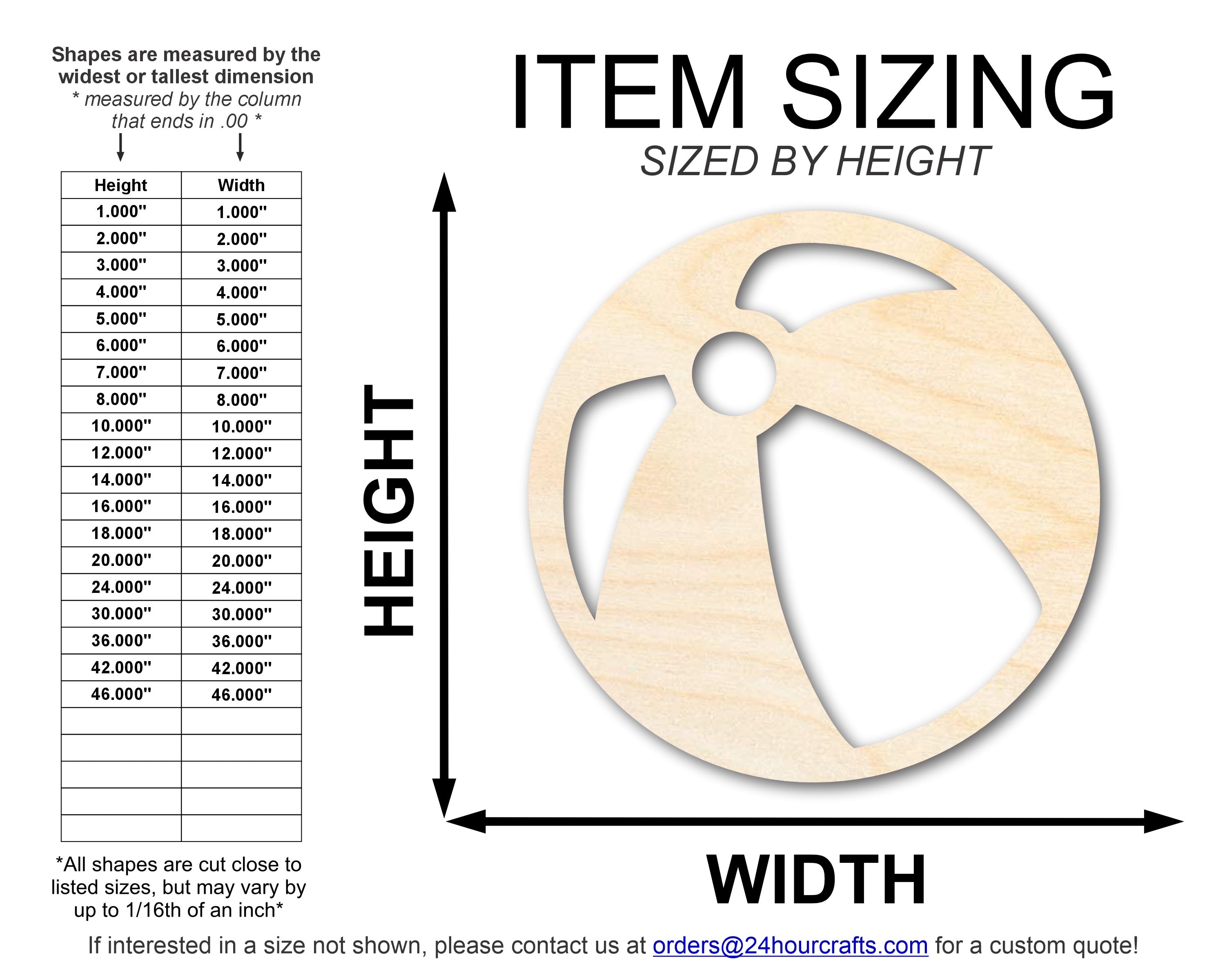 Unfinished Baltic Birch Wood Beach Ball Cutouts for Up to 46 DIY Projects