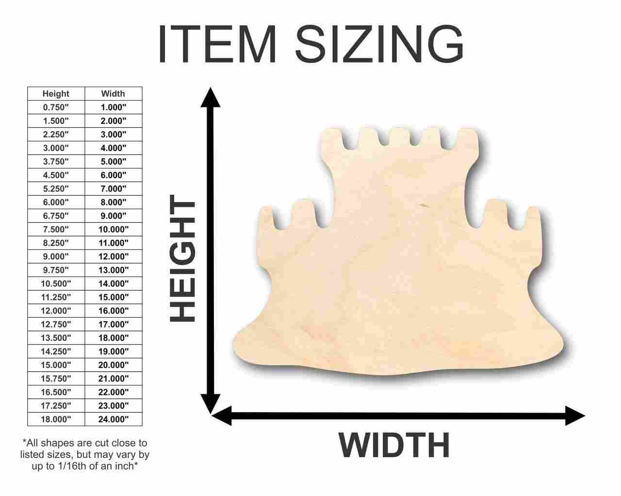 DIY Unfinished Baltic Birch Wood Sandcastle Shape for Ocean - Beach Nursery Crafts
