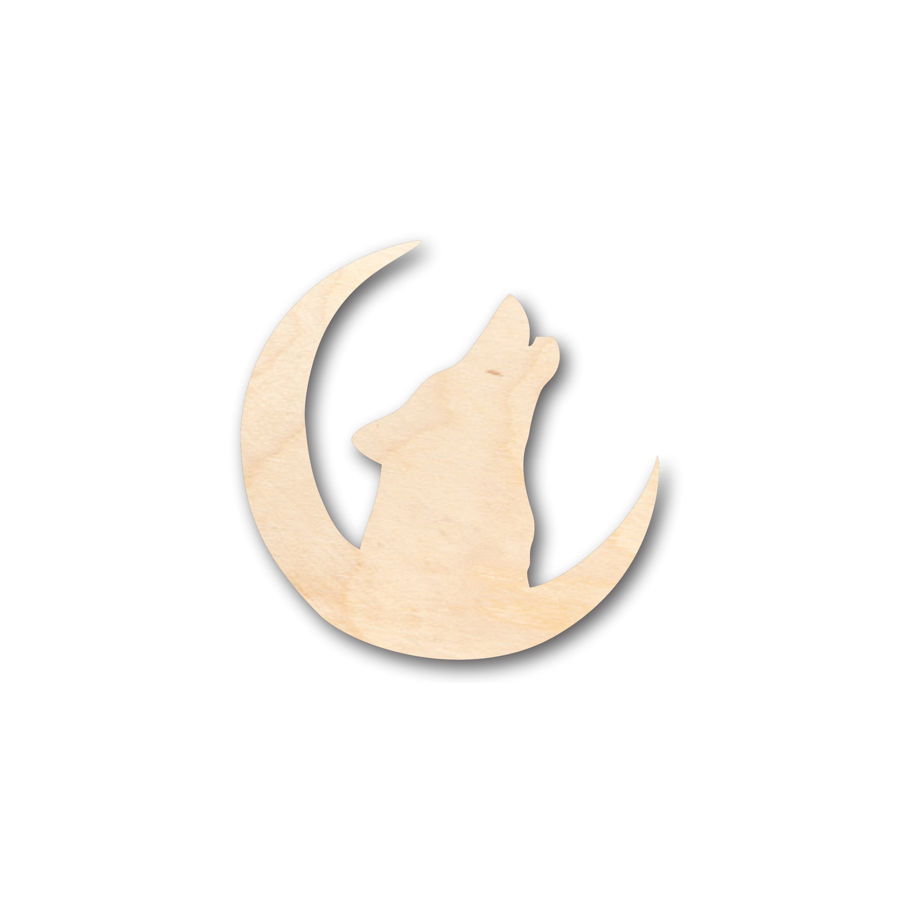 Unfinished Wood DIY Craft - Howling Wolf Woodland Wildlife Shape Available for Up to 46 Customization Projects