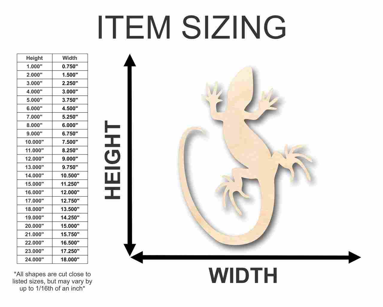DIY Unfinished Baltic Birch Wood Lizard Shapes up to 24 Inches