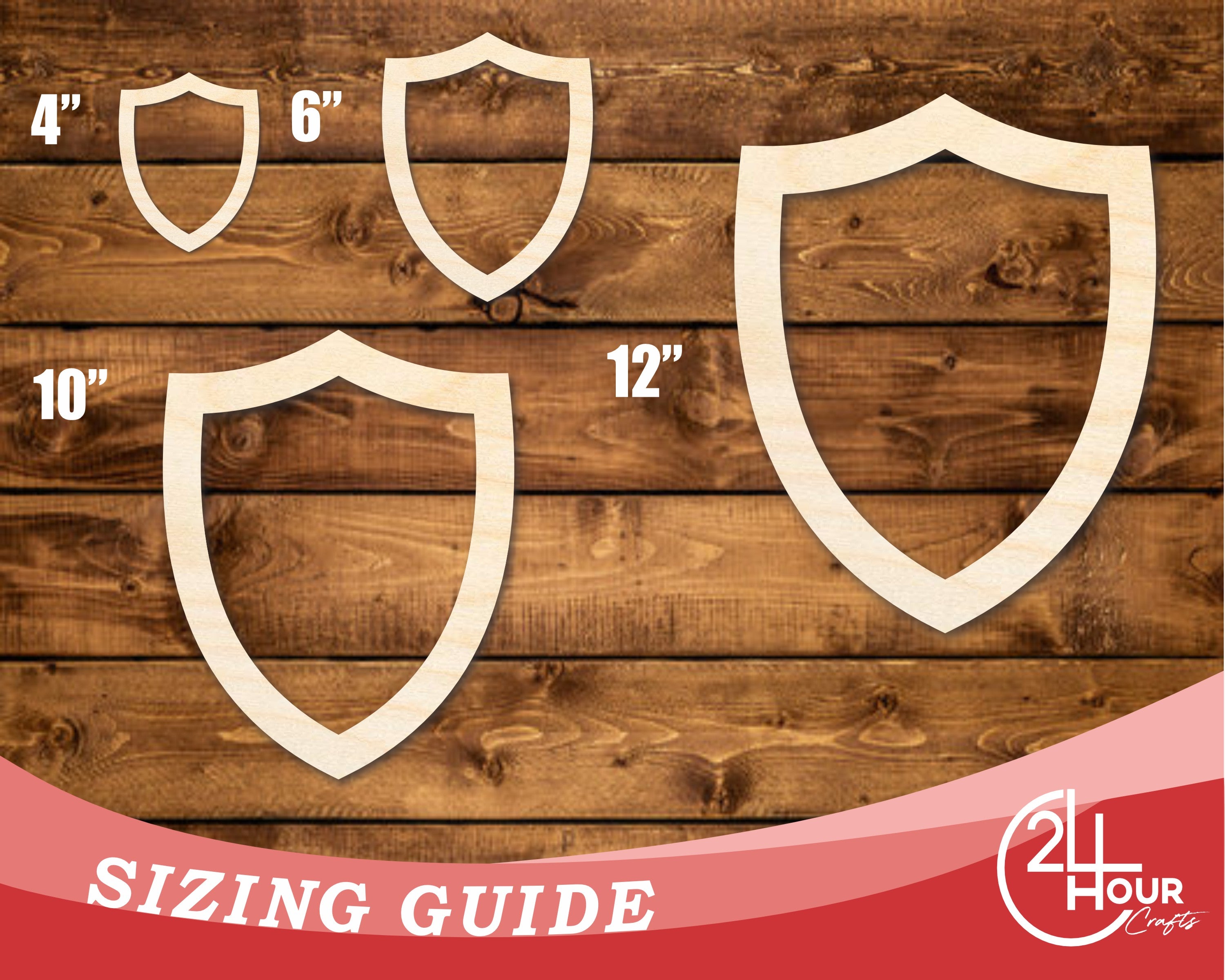 DIY Unfinished Baltic Birch Wood Shield Head Cutout, Sizes up to 46'