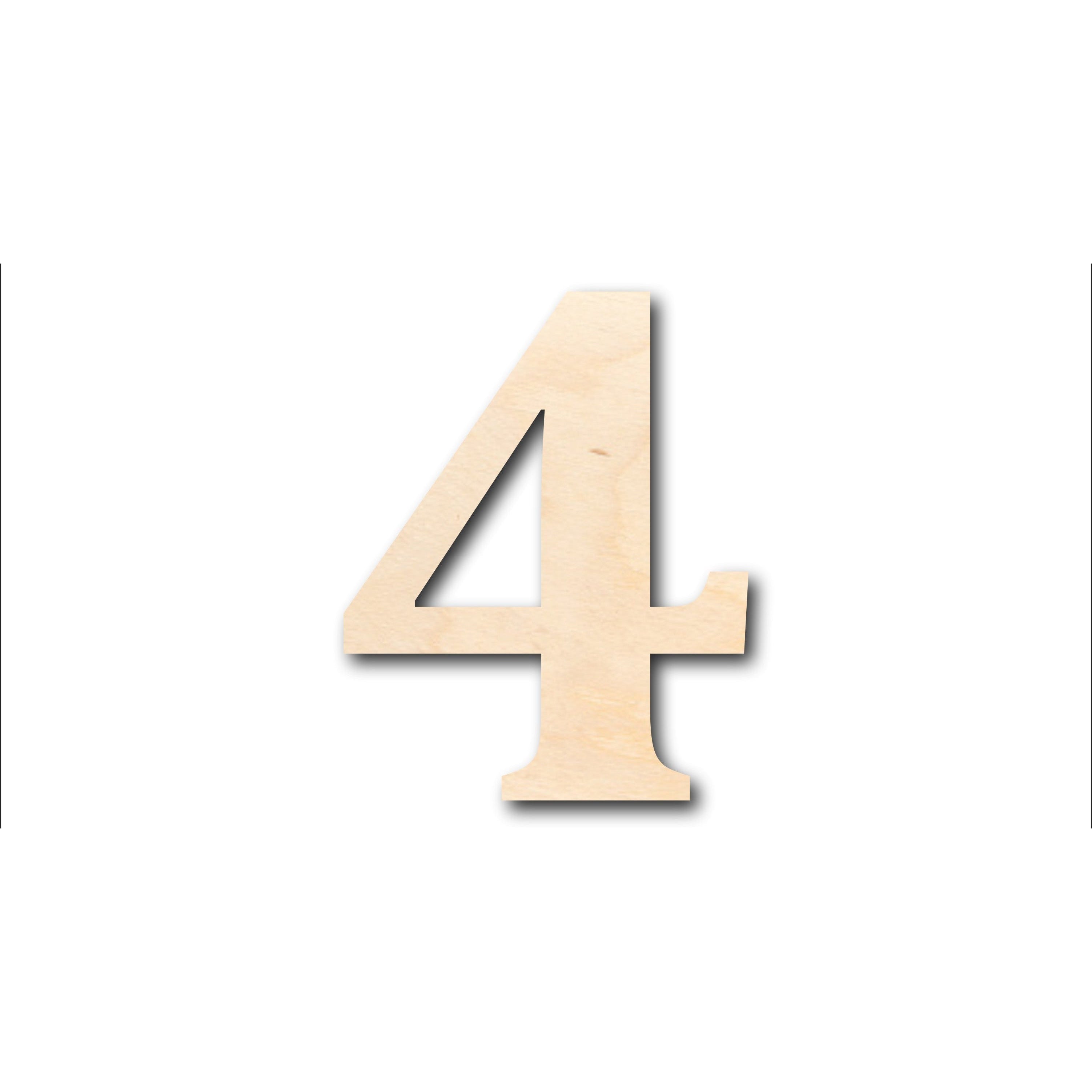 Unfinished Baltic Birch Wood Cambria Number 4 Shape for Crafts - Ideal for up to 46 DIY Projects
