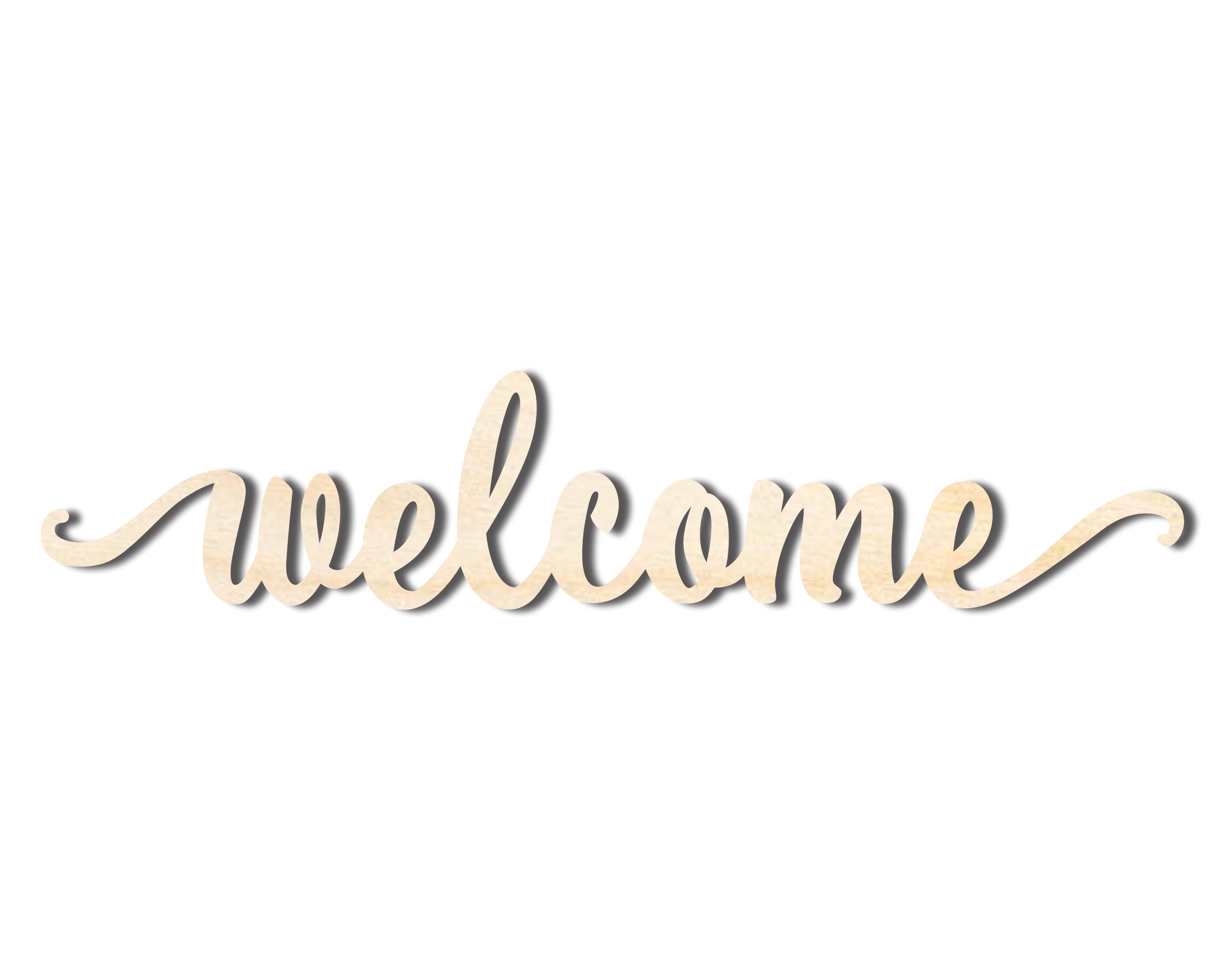 Up to 46 Unfinished Wood Welcome Script Shape for Word Craft