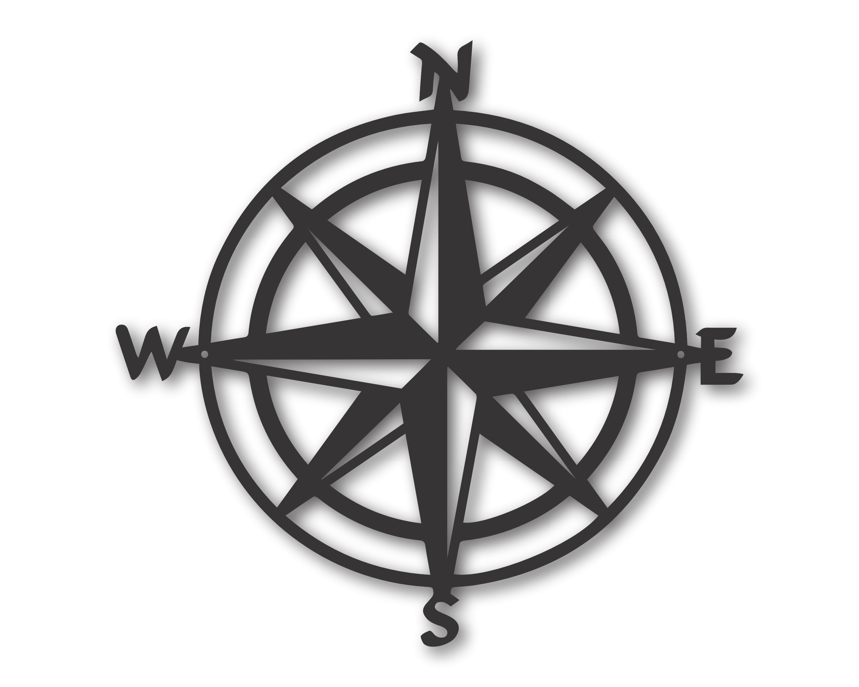 Customizable Metal Compass Wall Decorative Art Plaque with 15 Color Options and 5 Font Choices