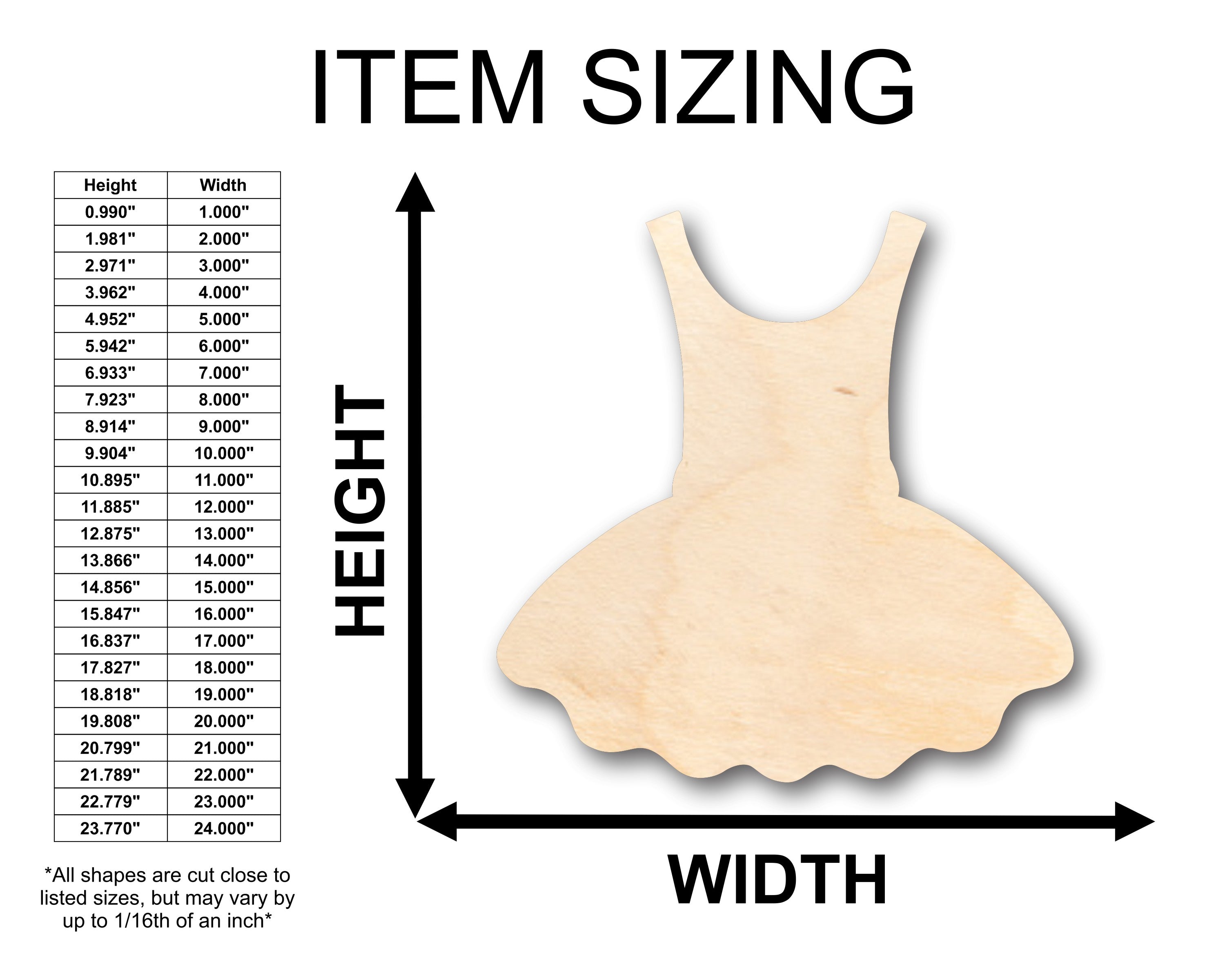 DIY Unfinished Wood Ballet Dress Shapes - Up to 46 Pieces for Crafts