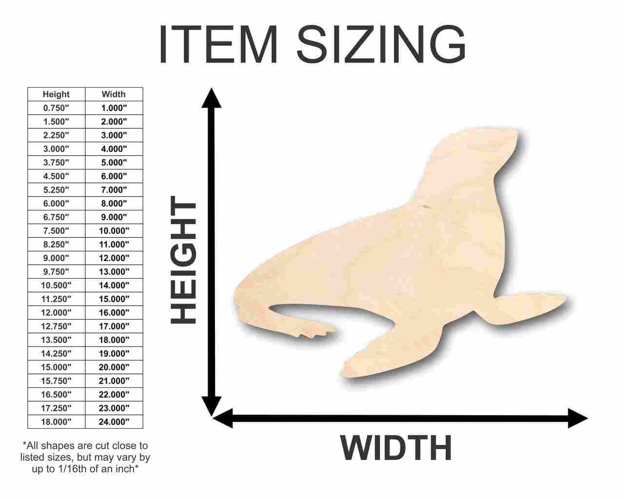 Unfinished Ocean Seal - Shaped Wood Crafts for Nursery DIY Projects up to 46 Pieces