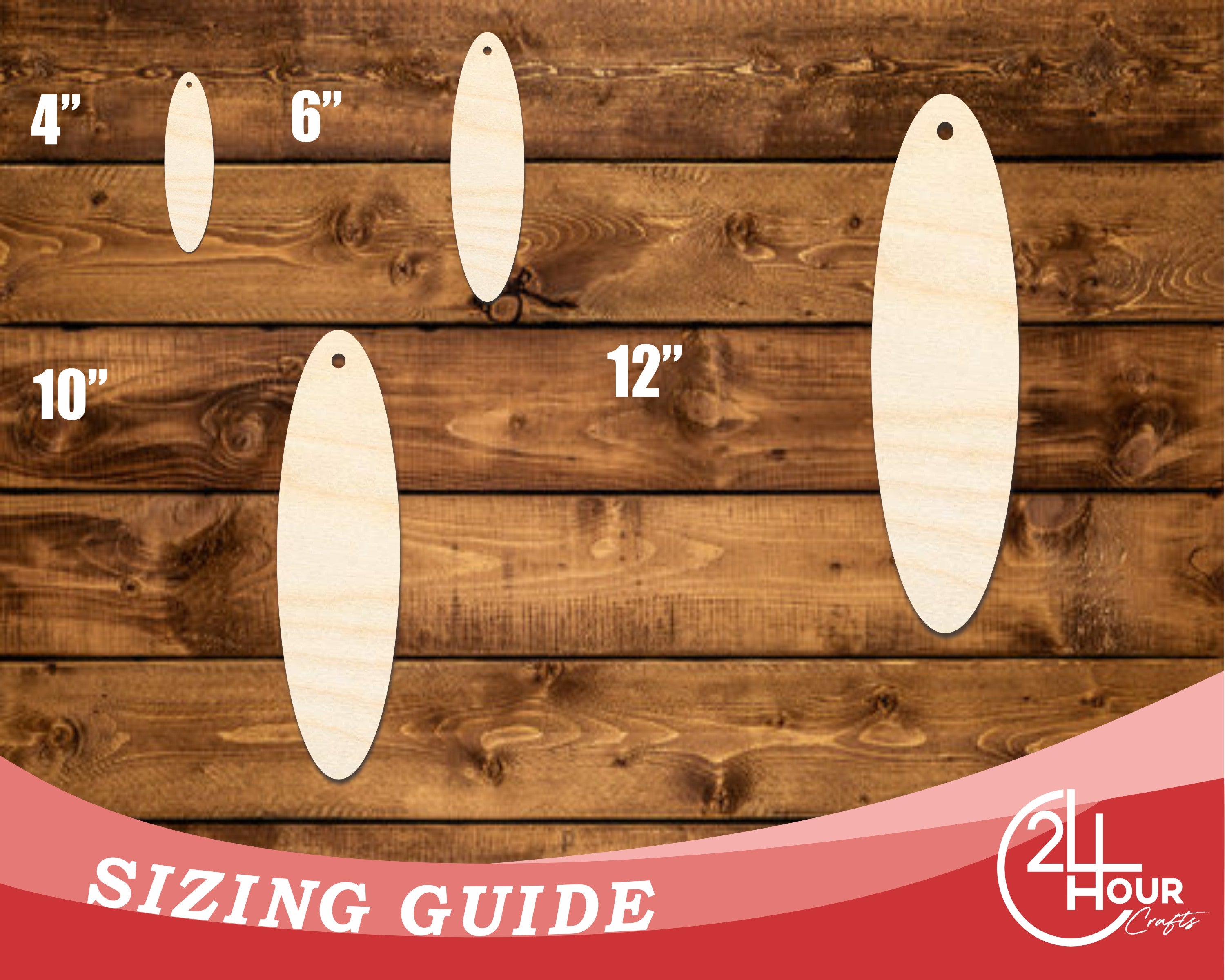 Unfinished Oval - Shaped Wood Bookmark DIY Craft Cutouts, Available for up to 12 DIY Projects