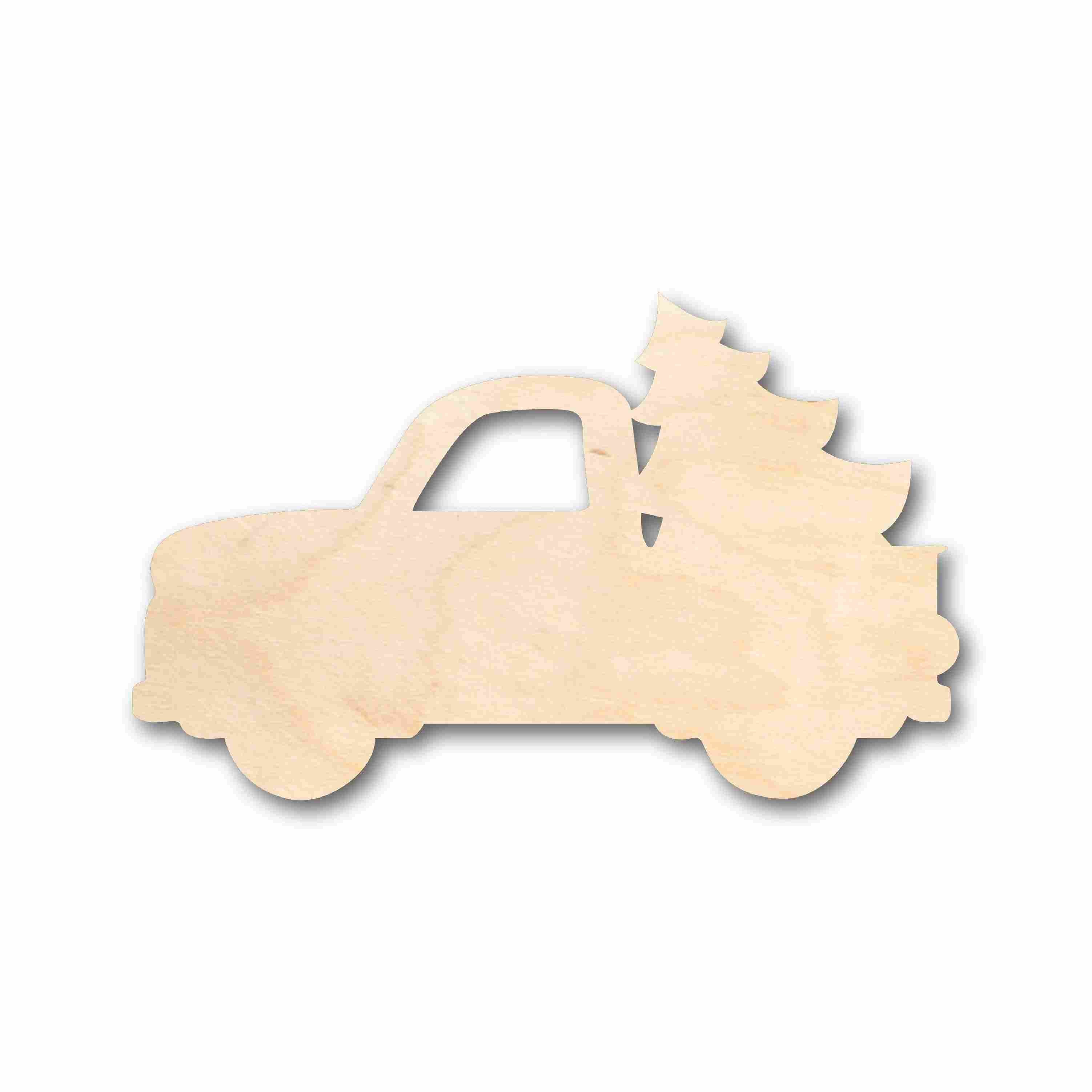 Unfinished Wood DIY Craft Supplies - Christmas Tree, Car, and Truck Silhouettes up to 46 Inches for Creative Projects