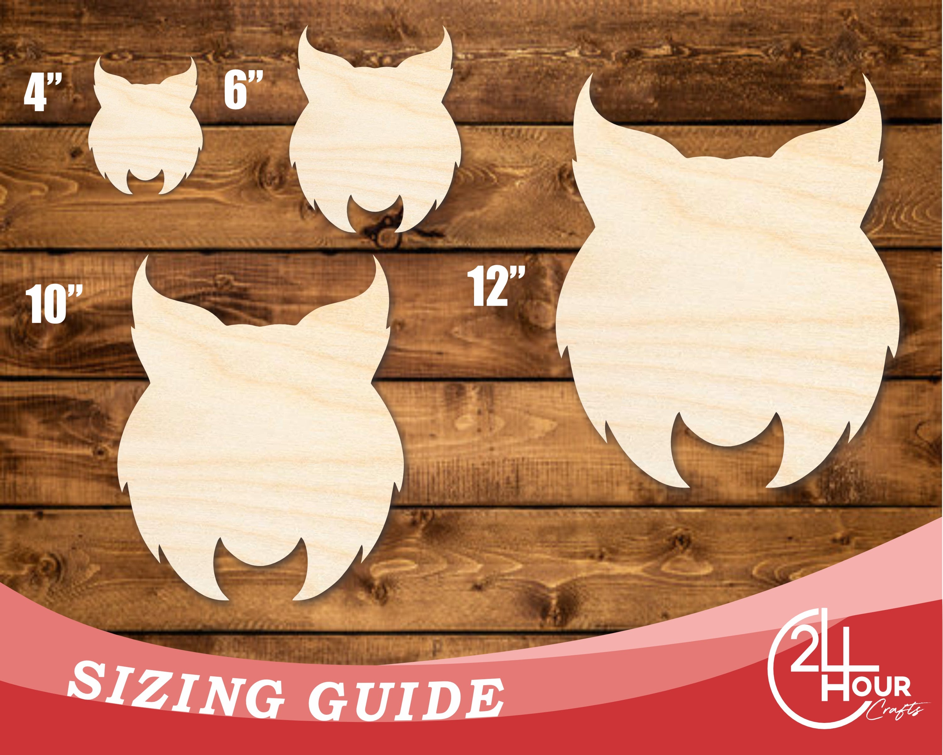 Unfinished Baltic Birch Wood Wildcat Mascot Shape DIY Craft Cutout Available in Sizes Up to 46 Inches for Multiple DIY Projects