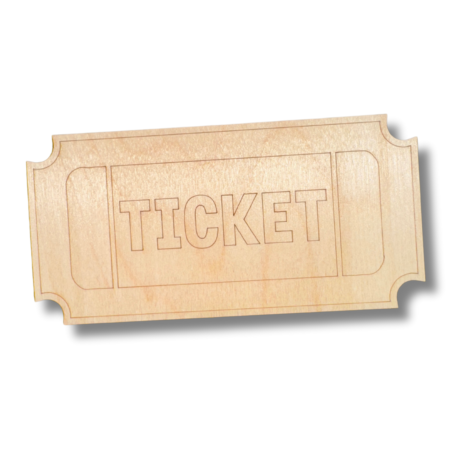 Unfinished Wood Etched Ticket-Shape DIY Paint By Line Crafts, Suitable for Up to 30 Do-It-Yourself Projects