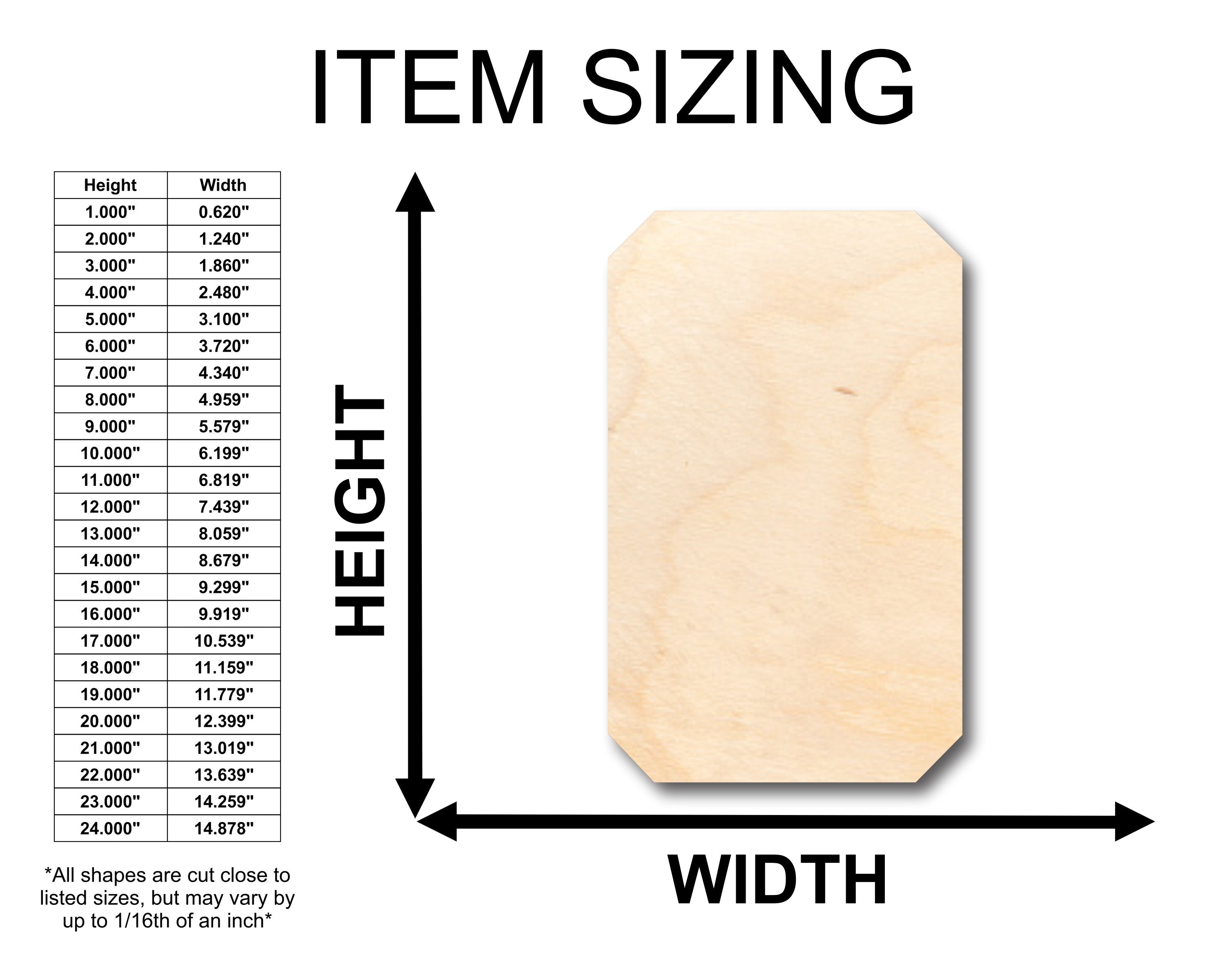 Unfinished Baltic Birch Wood Rectangle Gem Shape Crafts for Up to 46 DIY Projects