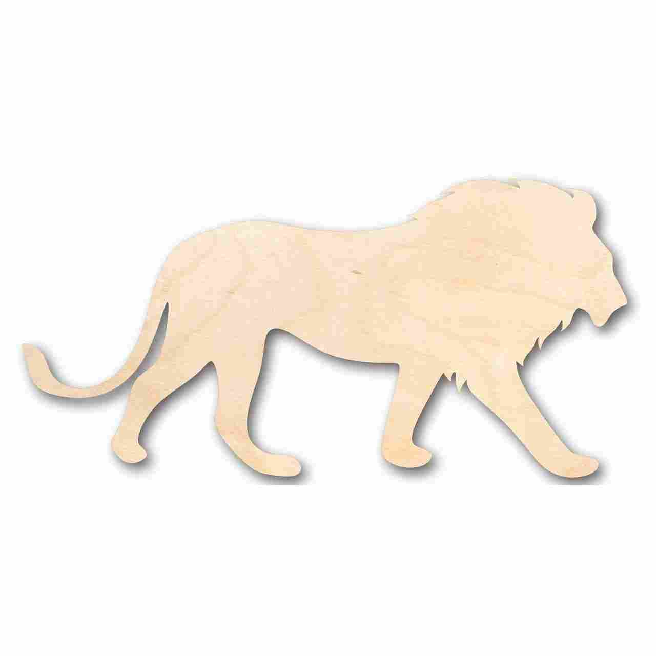 DIY Unfinished Wood Lion Shape Craft, Sizes up to 46 Inches