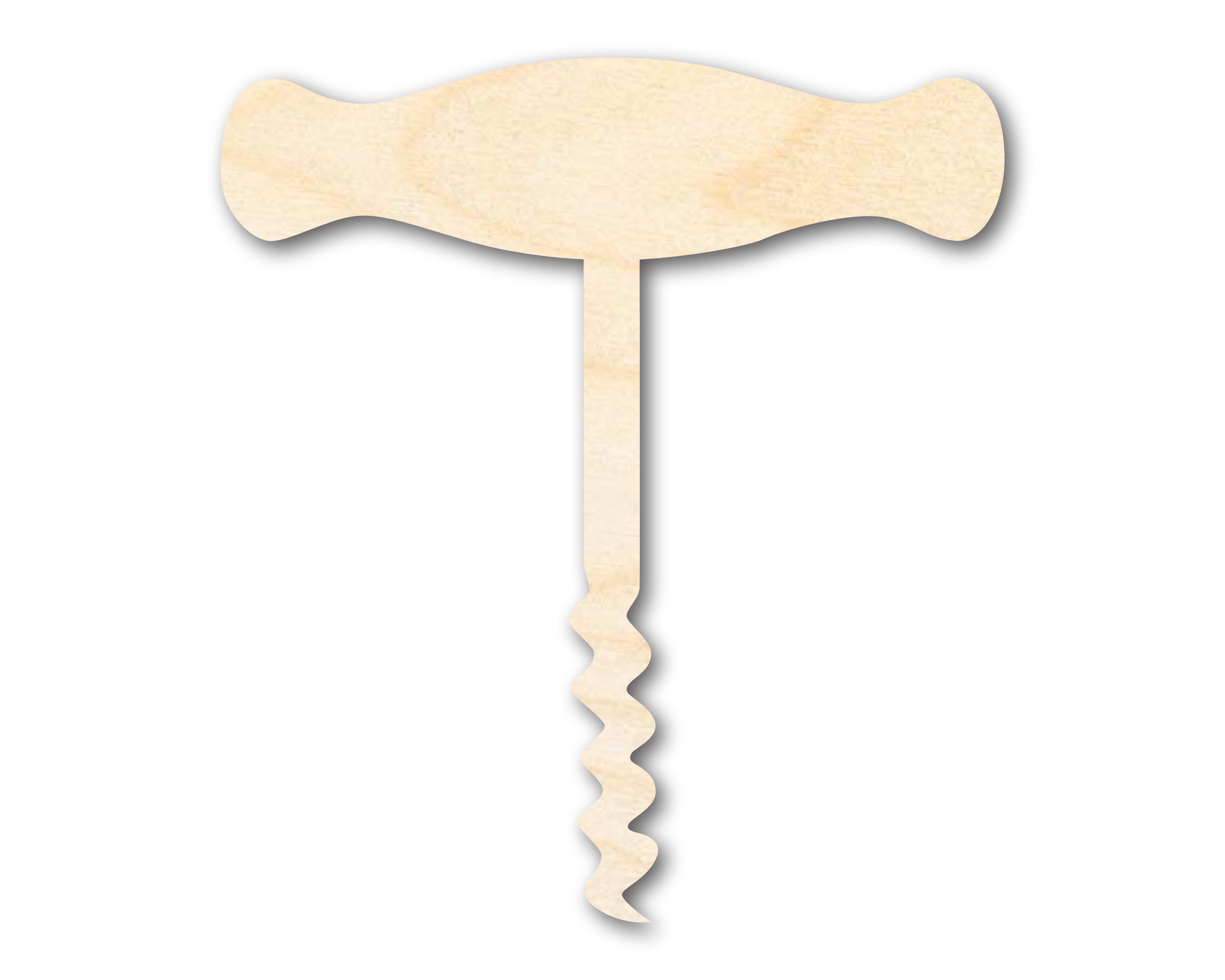 Unfinished Baltic Birch Wood Wine Opener Shape DIY Craft Cutout with Up to 46 Different Sizes for Creative Projects