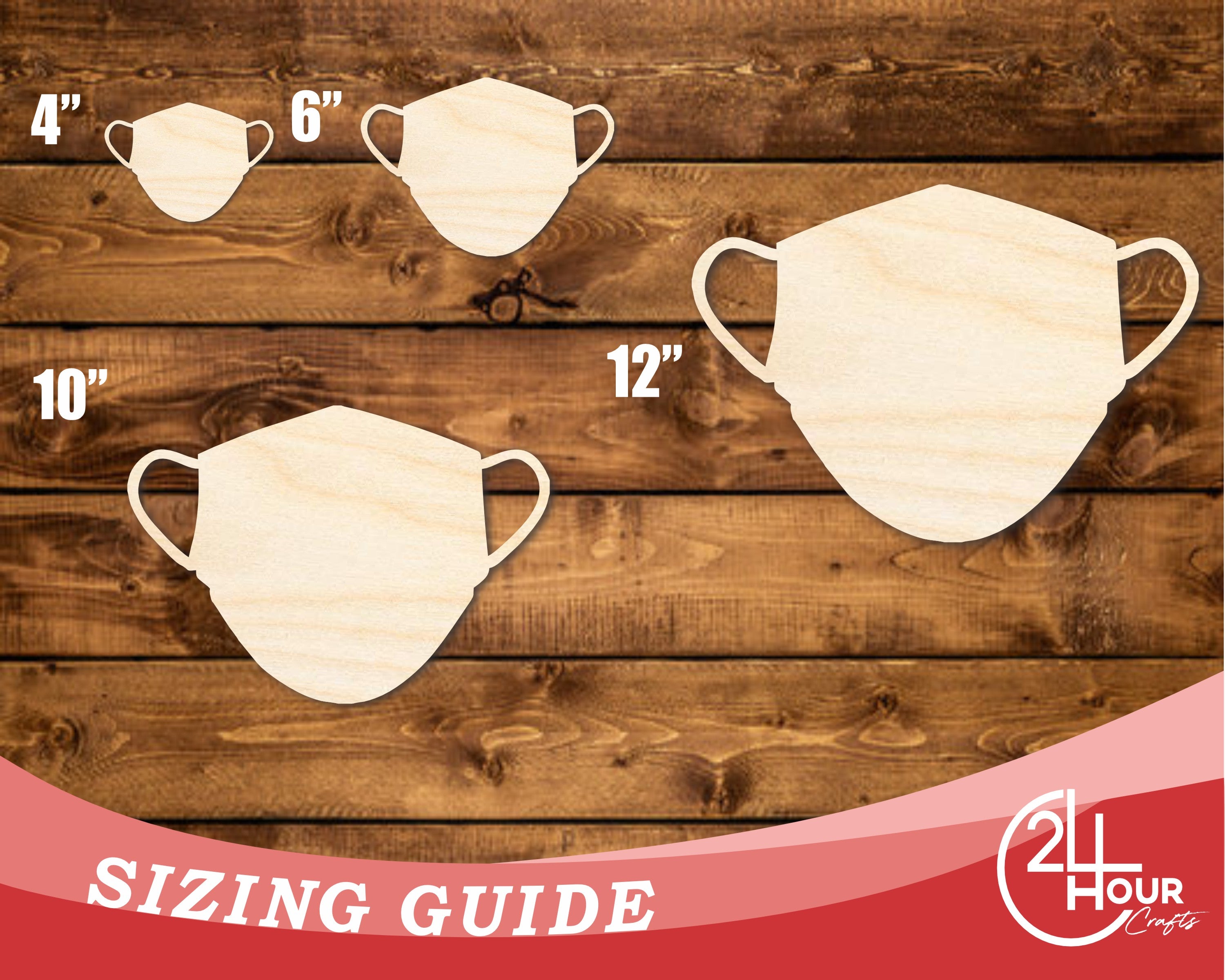 DIY Unfinished Baltic Birch Wood Face Mask Cutouts up to 46 Inches
