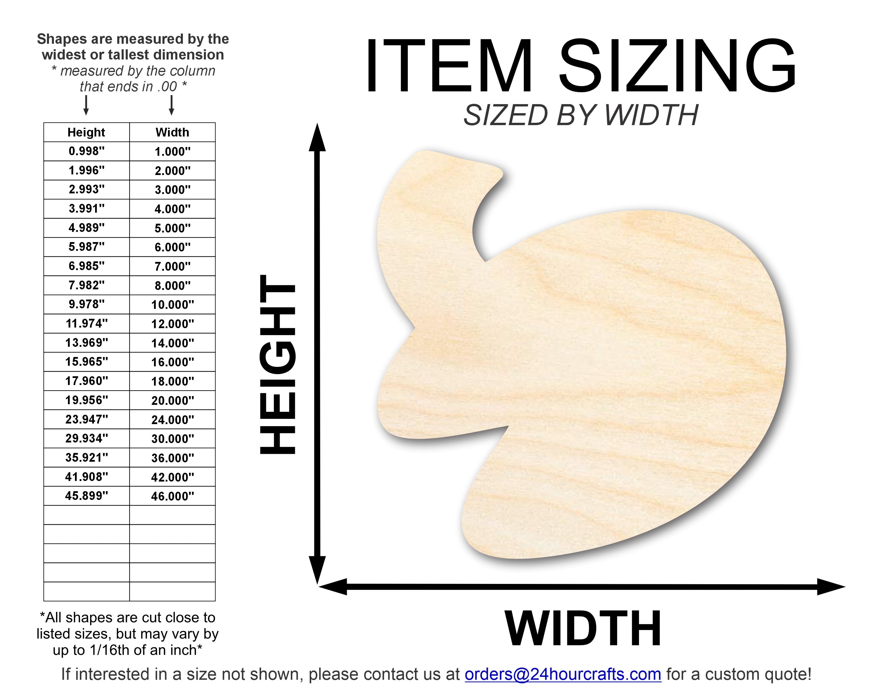 DIY Unfinished Baltic Birch Fortune Cookie Shape Cutouts - Up to 46 Inches for Crafts