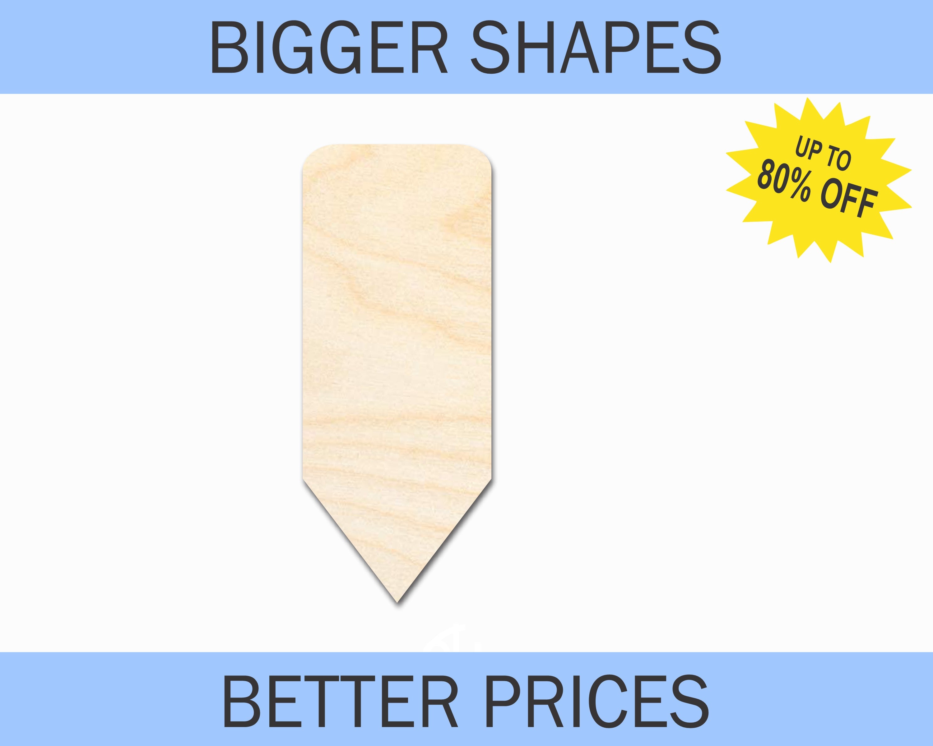 Enhanced and Larger Unfinished Wood Fat Pencil Silhouette for DIY Craft Cutouts