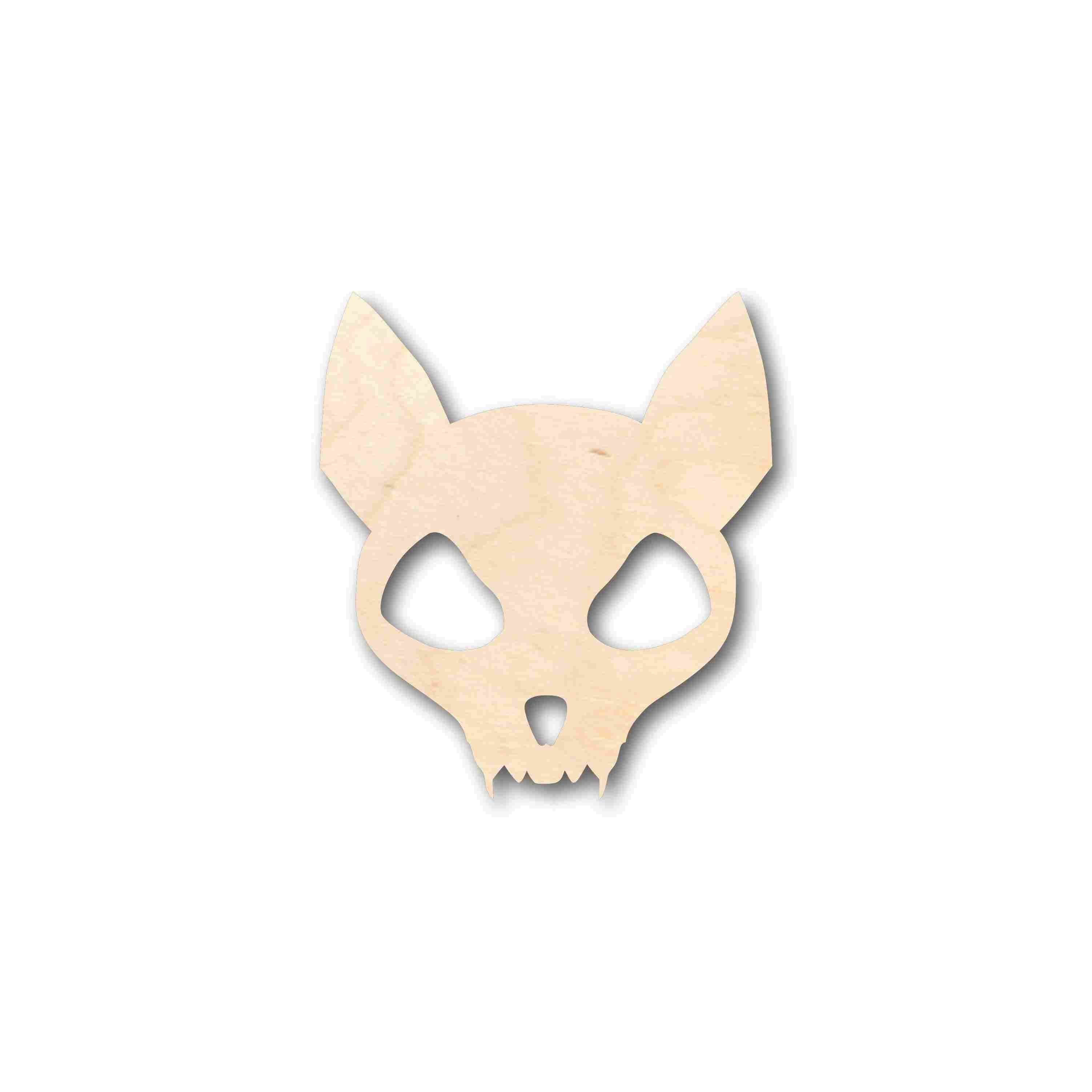 DIY Unfinished Wood Cat Skull Silhouette for Up to 46 Craft Projects