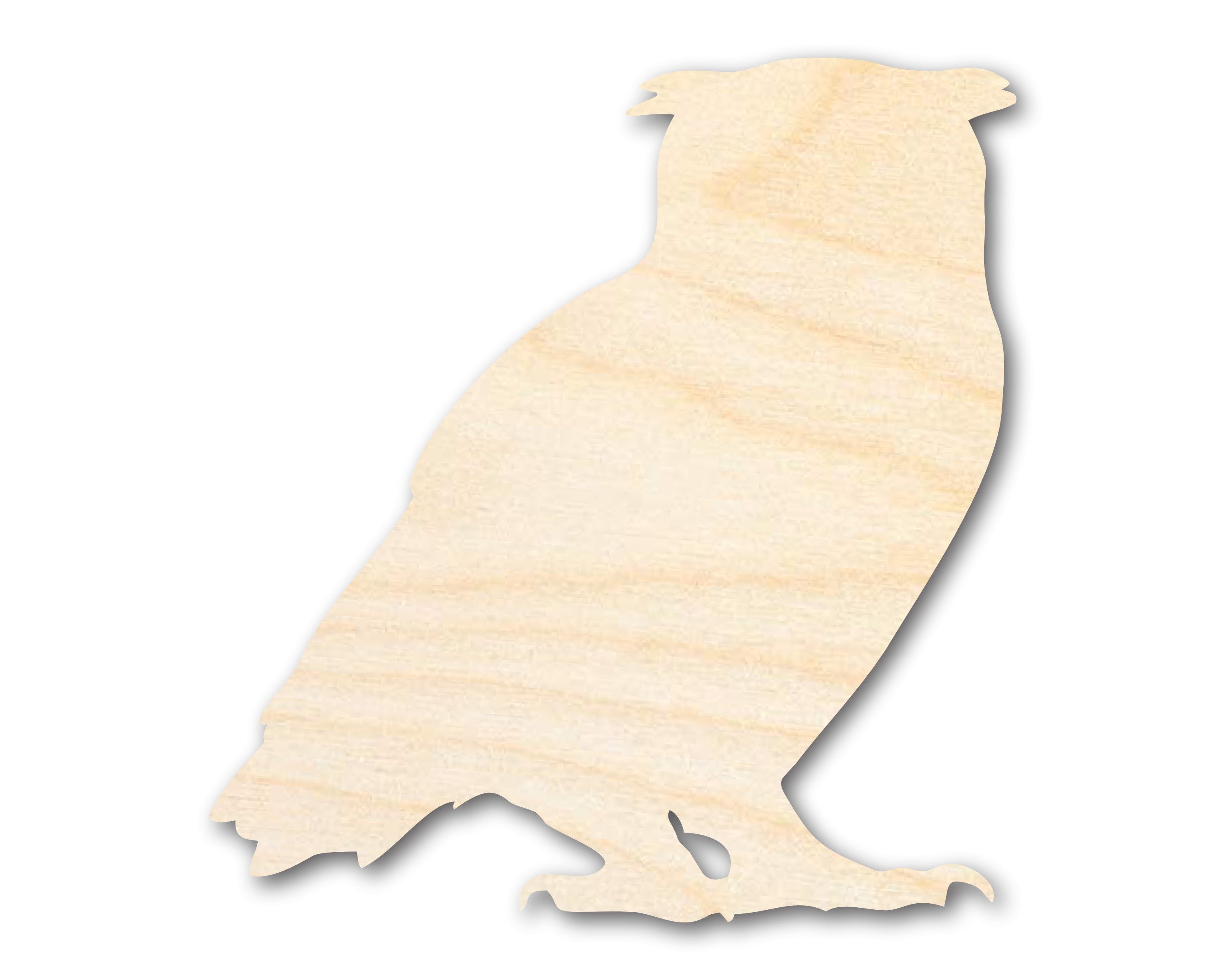 DIY Unfinished Wood Horned Owl Shape - Up to 36 Inches for Crafts