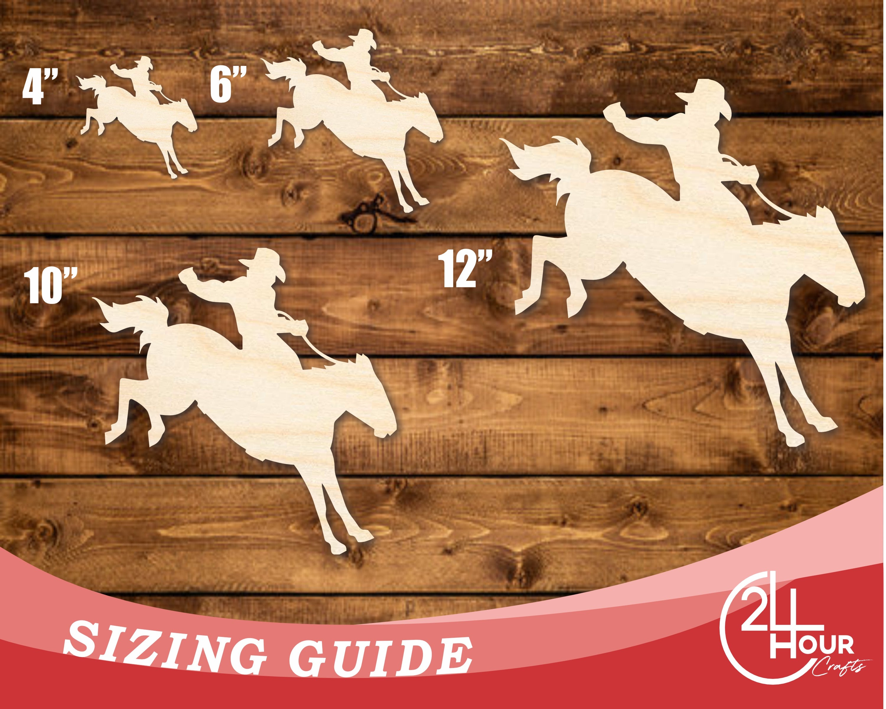 Unfinished DIY Craft Cutout in the Shape of a Rodeo Cowboy | Up to 46 Inches for Your DIY Projects