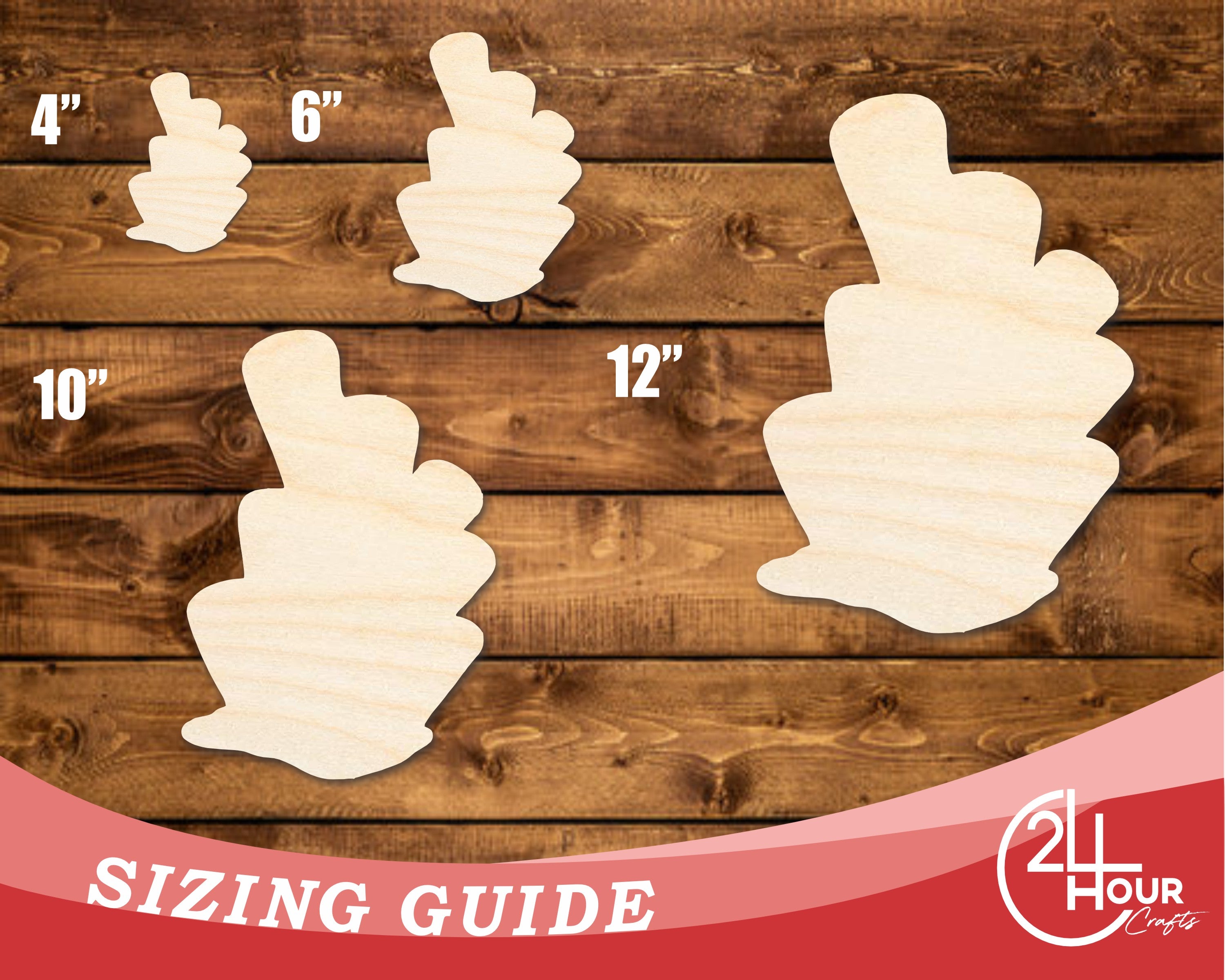 Unfinished Baltic Birch Wood Coral Shape Cutouts for DIY Crafts, Up to 46 Inches for 24 Hour DIY Projects