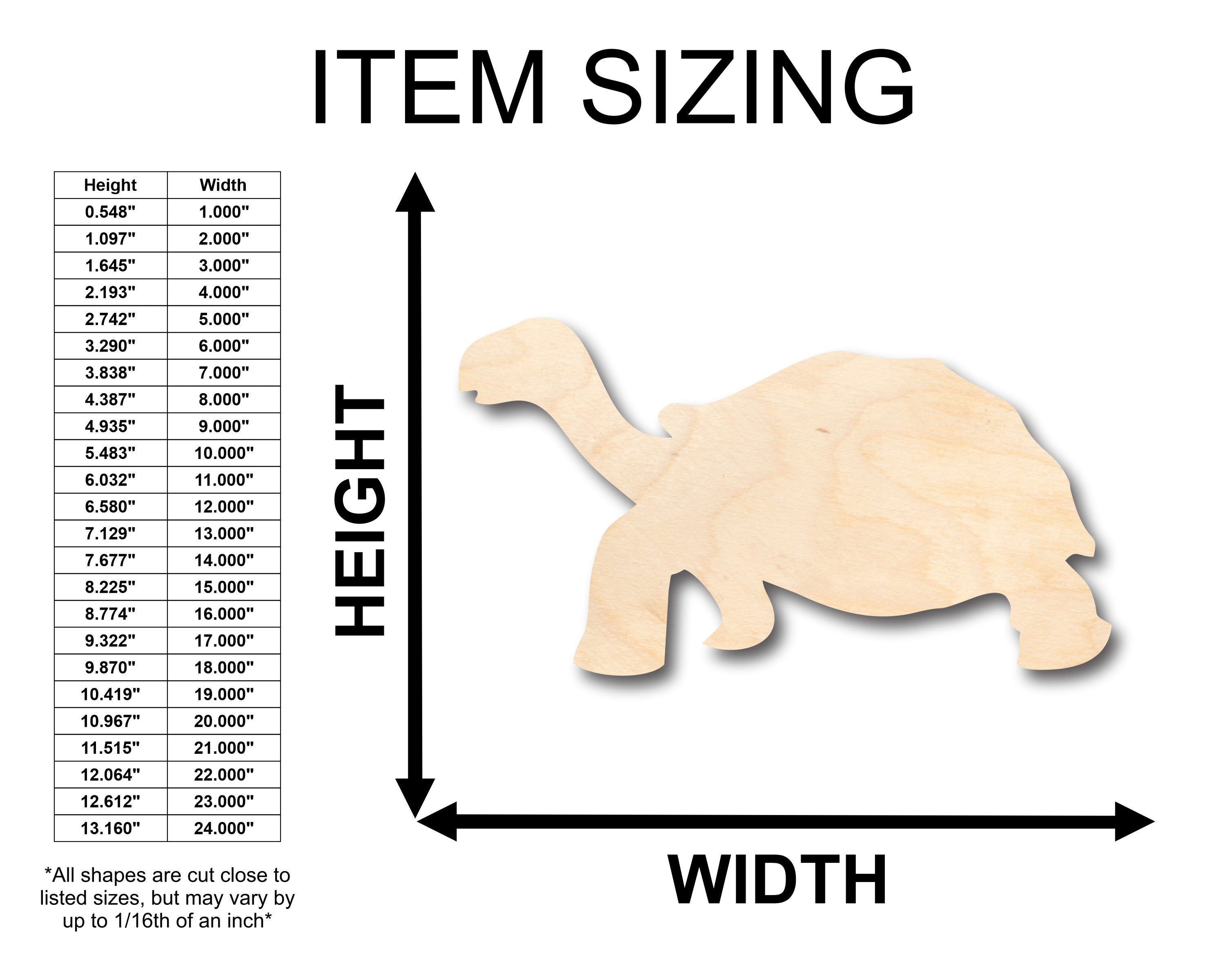 Unfinished Baltic Birch Wood Tortoise Shapes for Up to 46 DIY Crafts