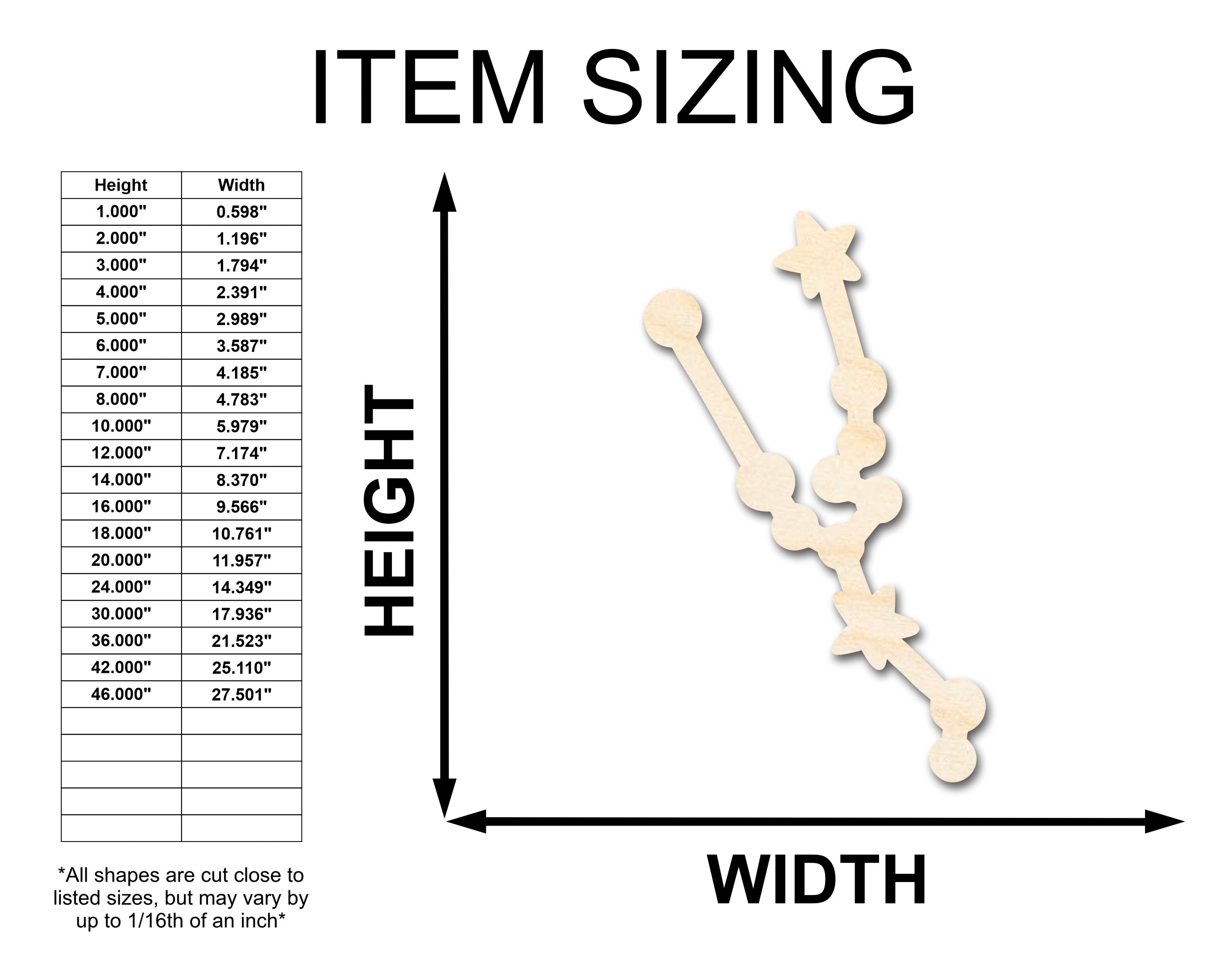 Unfinished Wood Taurus Constellation Shape - Ideal Zodiac Craft for DIY Projects, Sizes up to 46 Inches