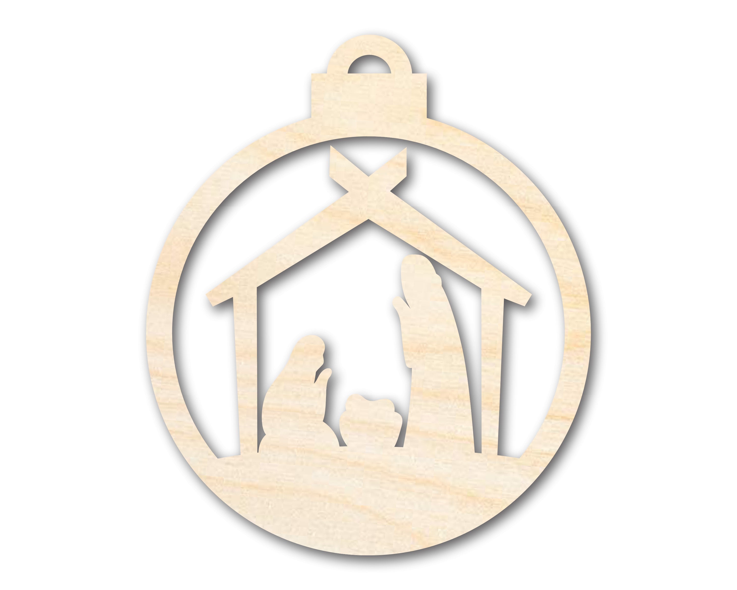 DIY Unfinished Wood Bethlehem Nativity Ornament Shape for Christmas Crafts (up to 46)