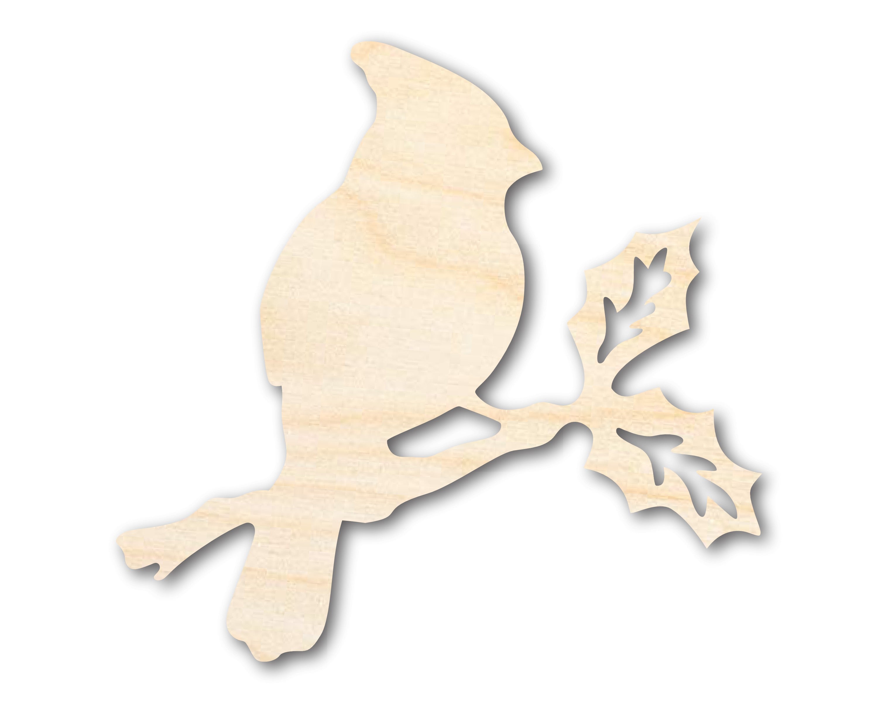 Unfinished Wood Craft - Bird on Branch Shape, Sizes Up to 46 Inches