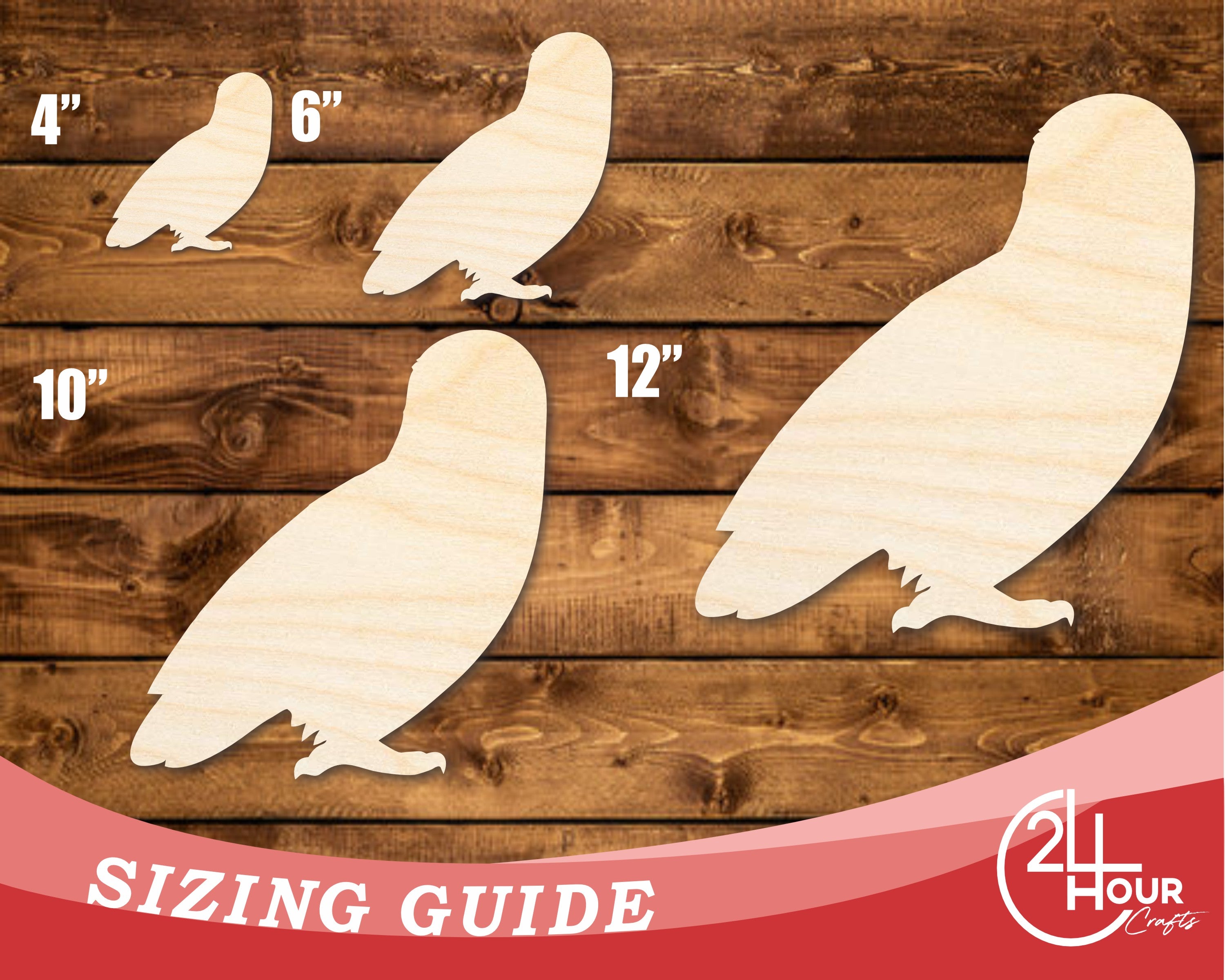 Unfinished Baltic Birch Spooky Owl Shape DIY Craft Cutout, Up to 46 Inches