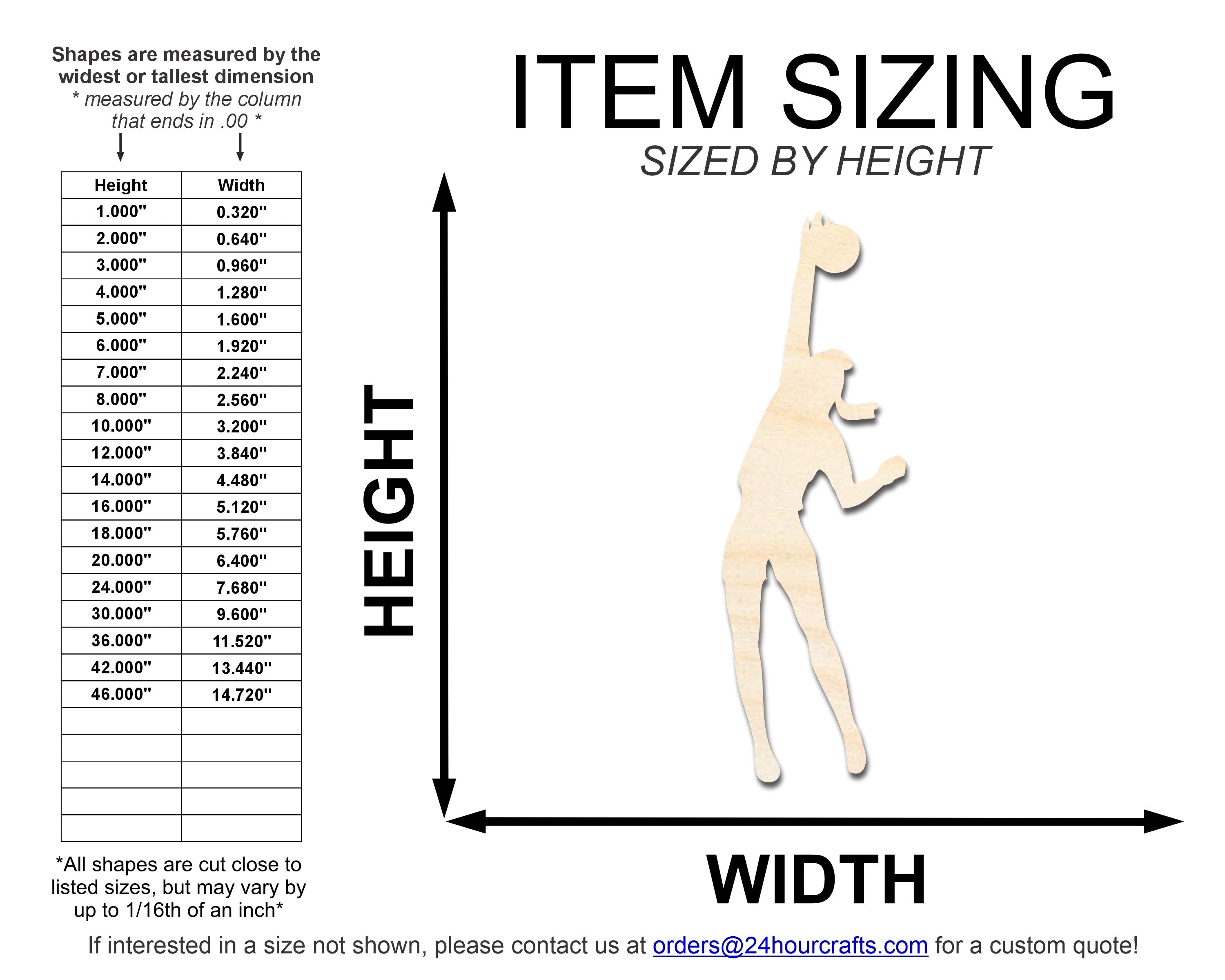 Unfinished Baltic Birch Wood Volleyball Serve Shape Cutout for DIY Crafts - Up to 46 Inches for 24+ DIY Projects
