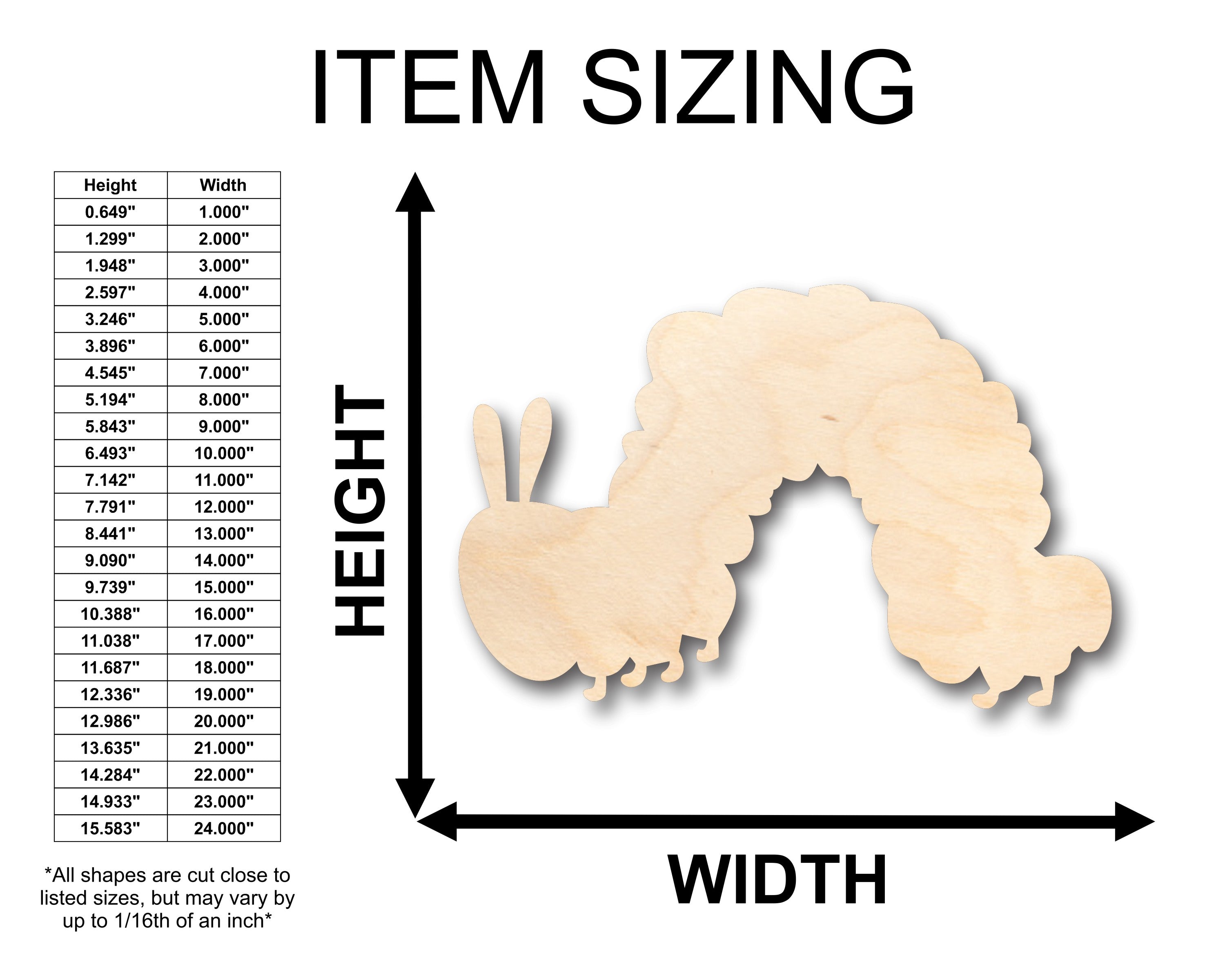 DIY Unfinished Wood Caterpillar Shapes for Crafts, Up to 46 Pieces