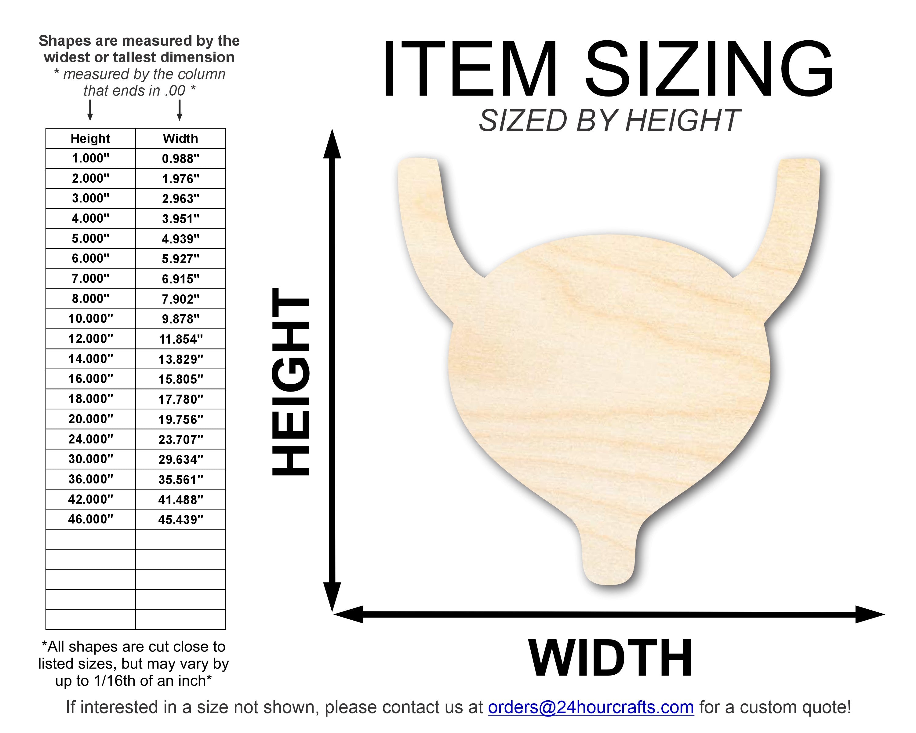 DIY Unfinished Baltic Birch Wood Bladder Shape Cutouts up to 46 Inches