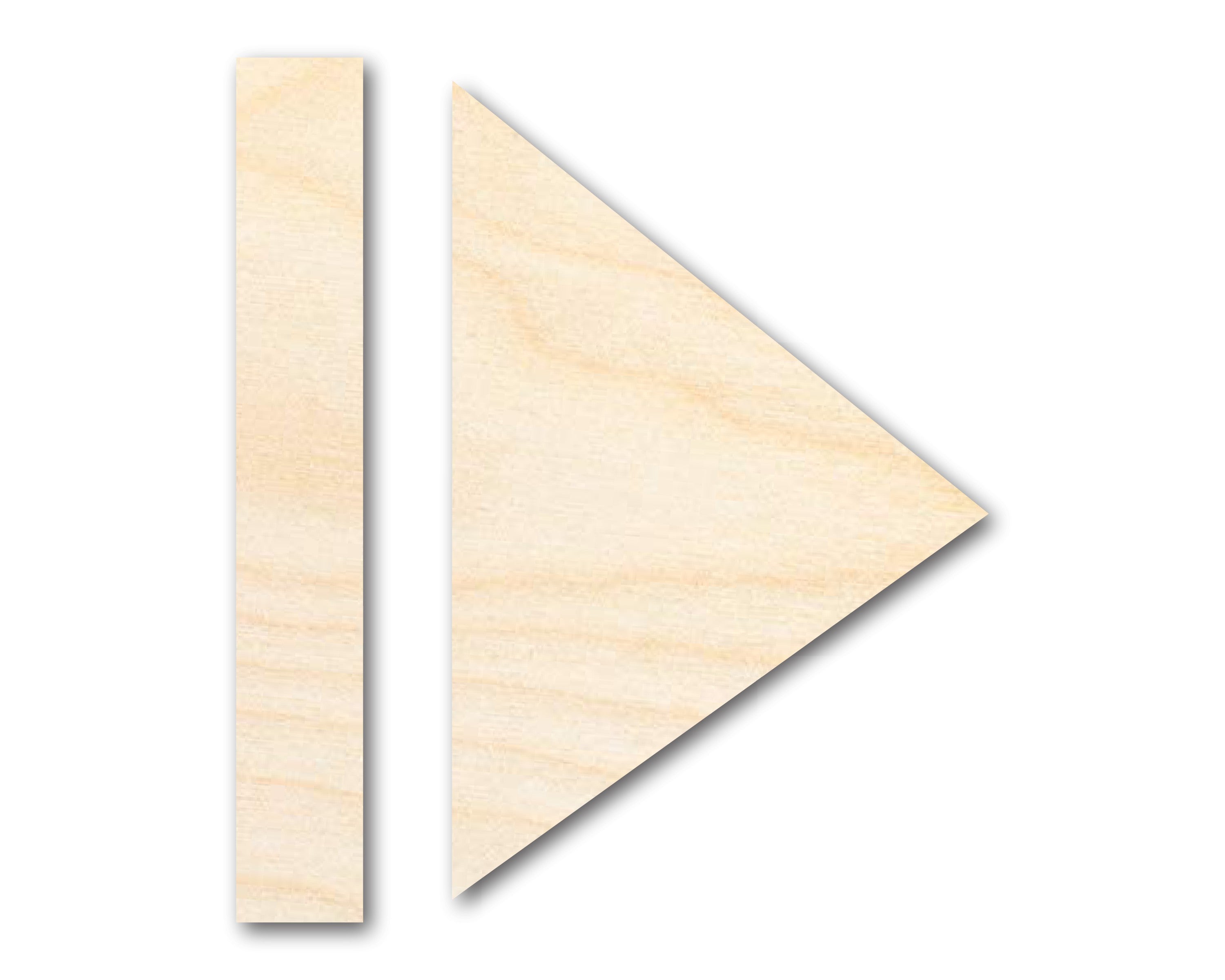 DIY Unfinished Baltic Birch Play Pause Shape Cutouts up to 46 Inches
