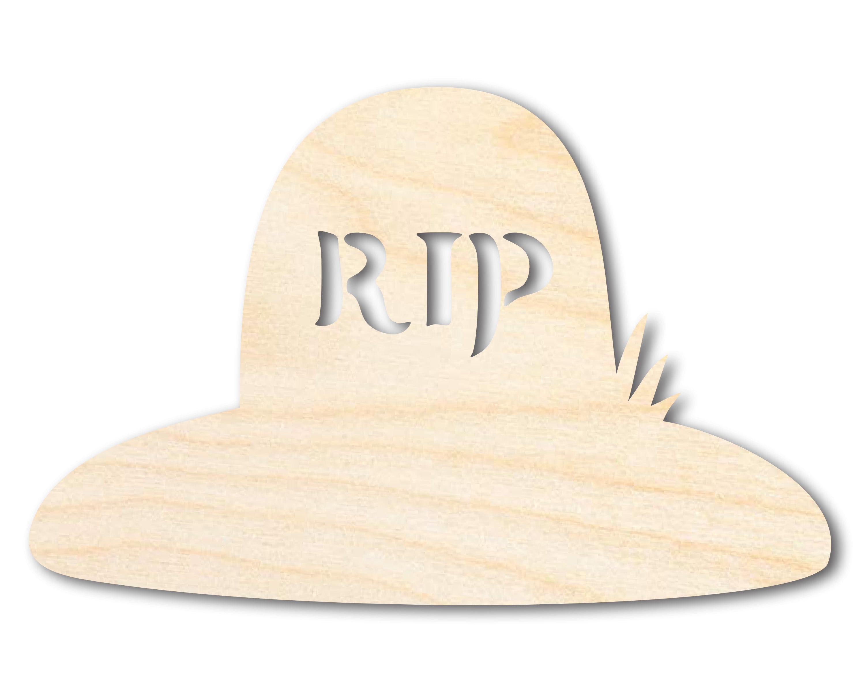 Unfinished Wood RIP Grave Shape Crafting Item - Sizes Up to 46 Inches