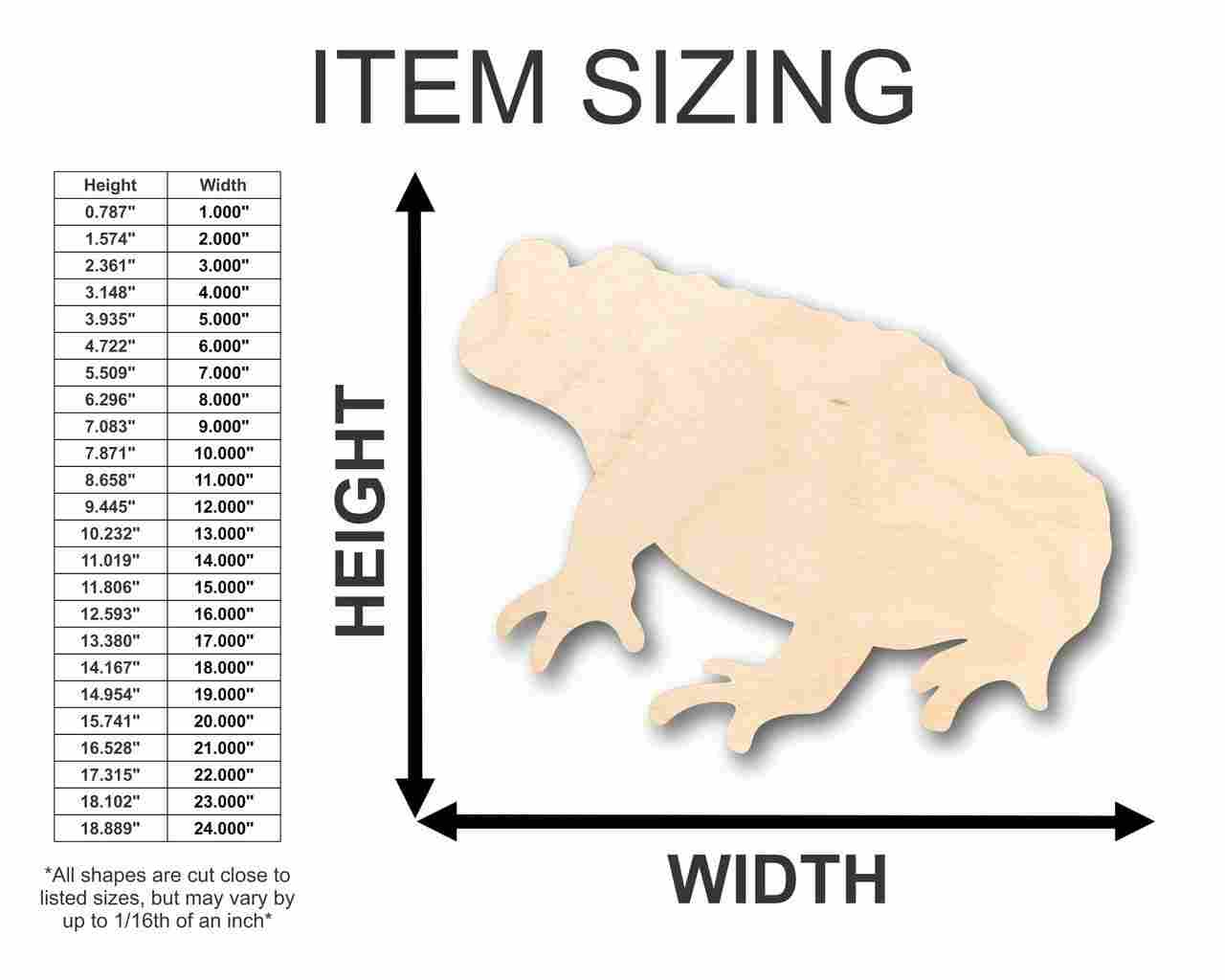 Unfinished Wood Craft - Toad Shape Animal for Up to 46 Do - It - Yourself Projects