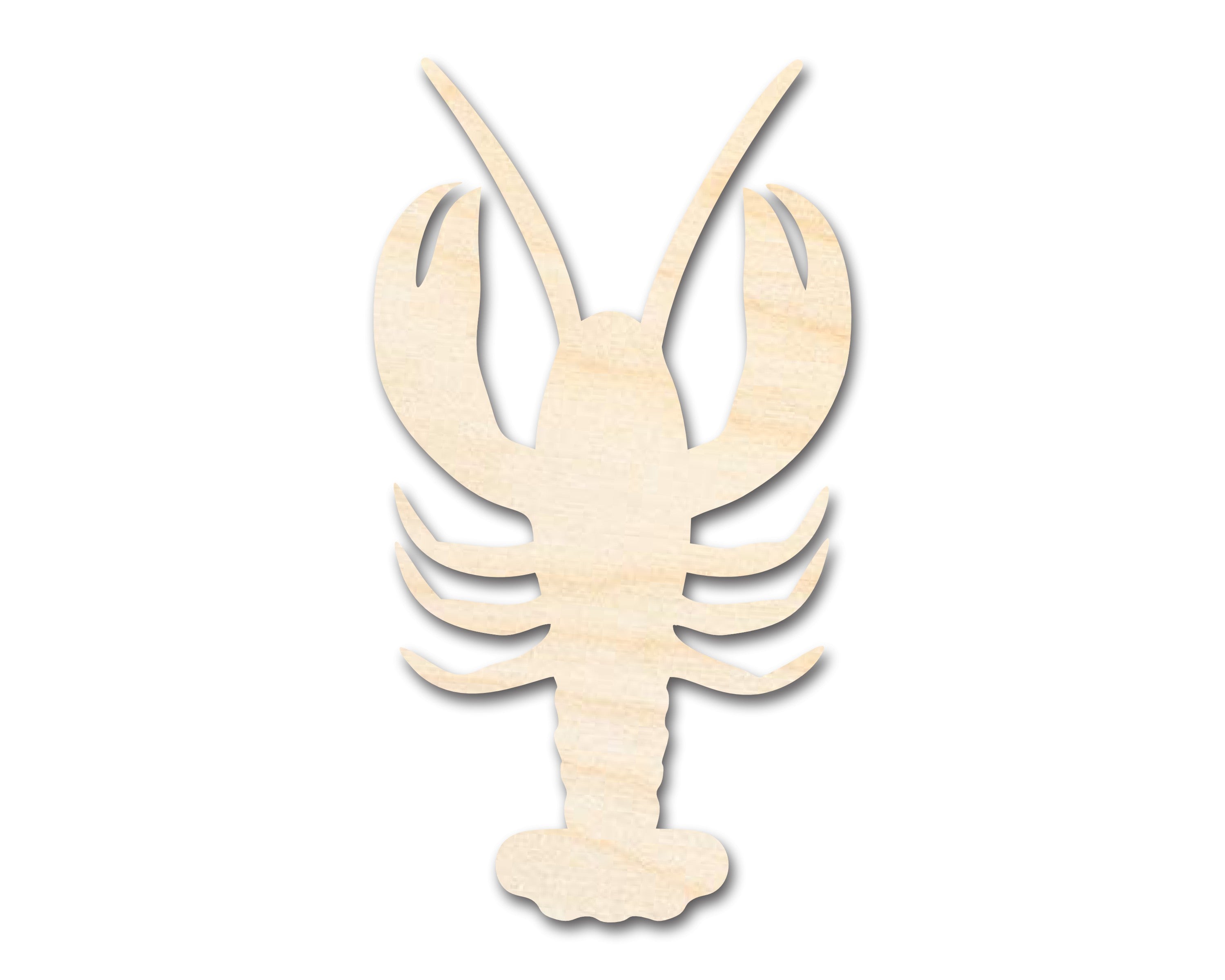 DIY Unfinished Baltic Birch Crawfish Shape Cutouts up to 46 Inches