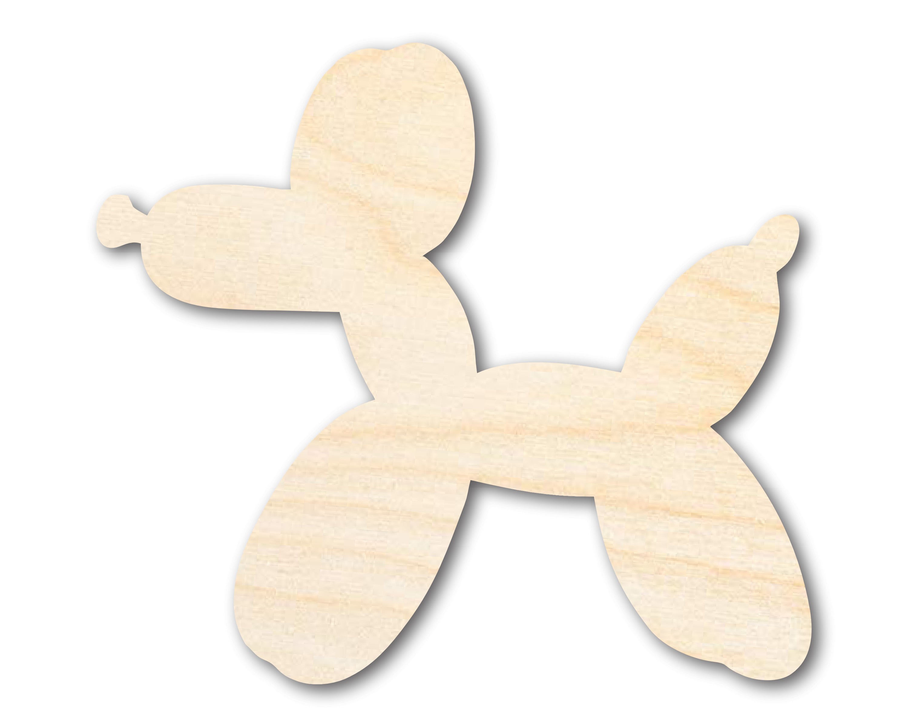 Unfinished Baltic Birch Wood DIY Craft Cutout in Happy Balloon Dog Shape | Up to 46 Inches for Multiple DIY Projects