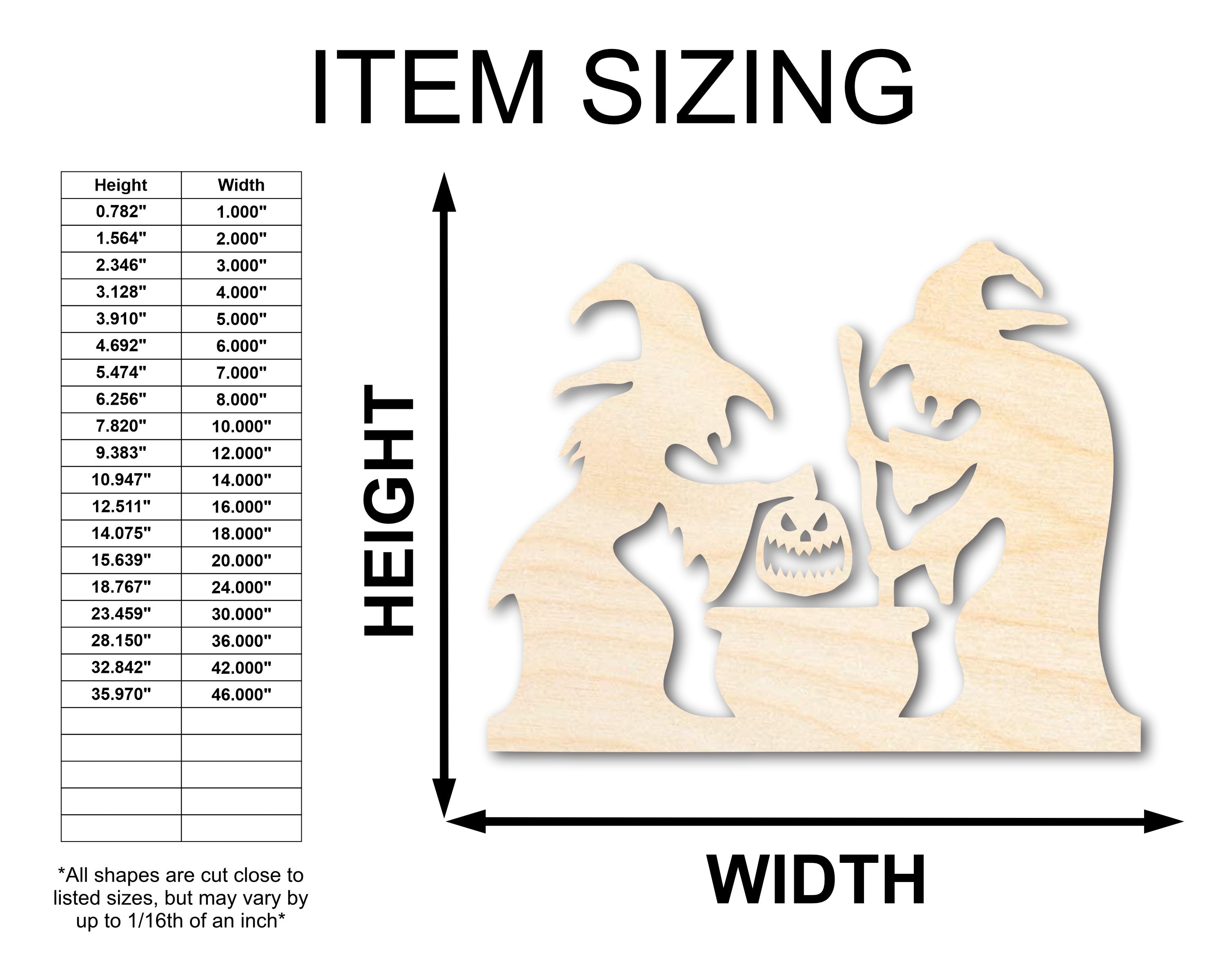 Unfinished Baltic Birch Wood Witches Brewing Scene Craft Shape - Sizes up to 46 Inches