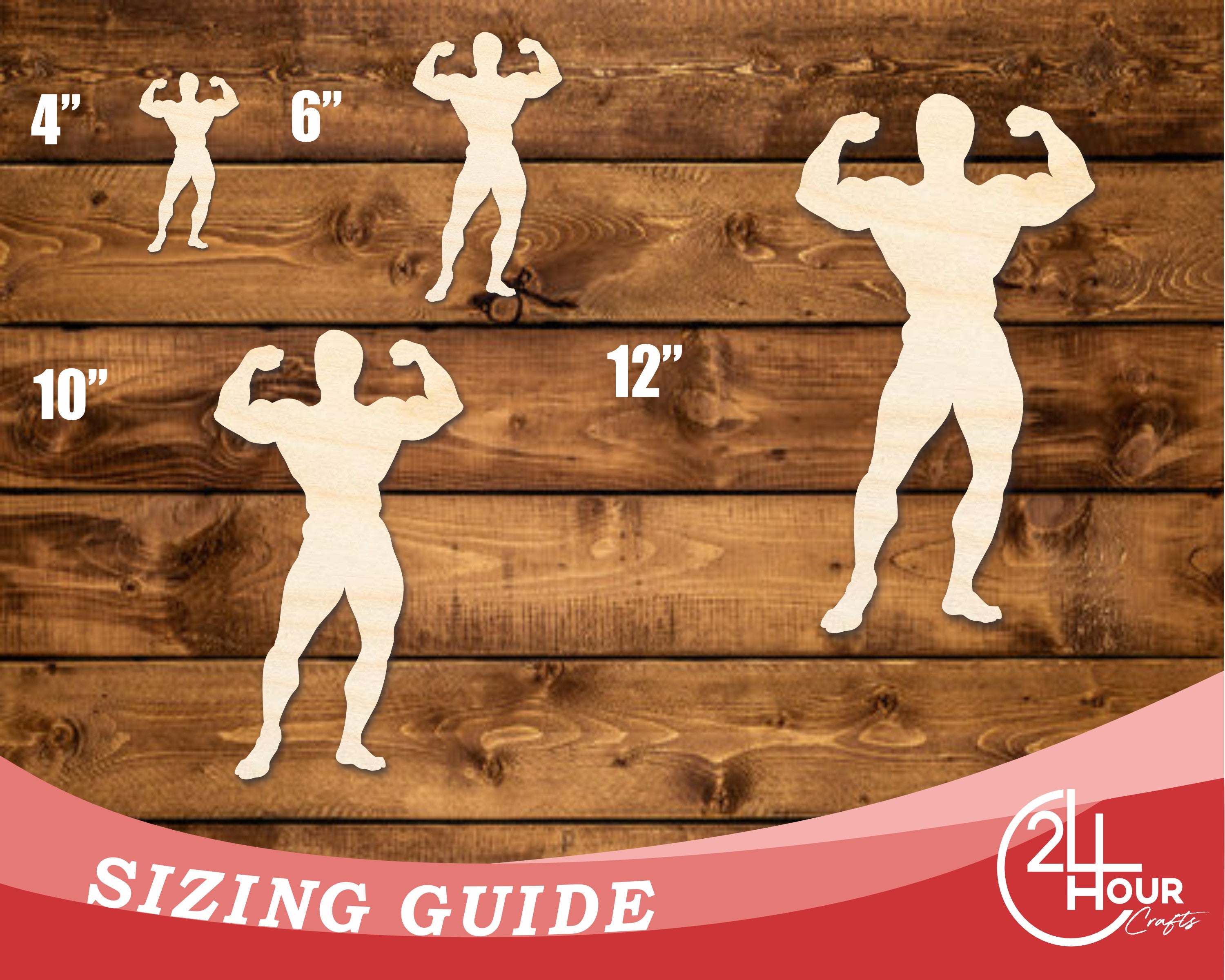DIY Unfinished Baltic Birch Wood Body Builder Shape - Up to 46 Inches for Crafts