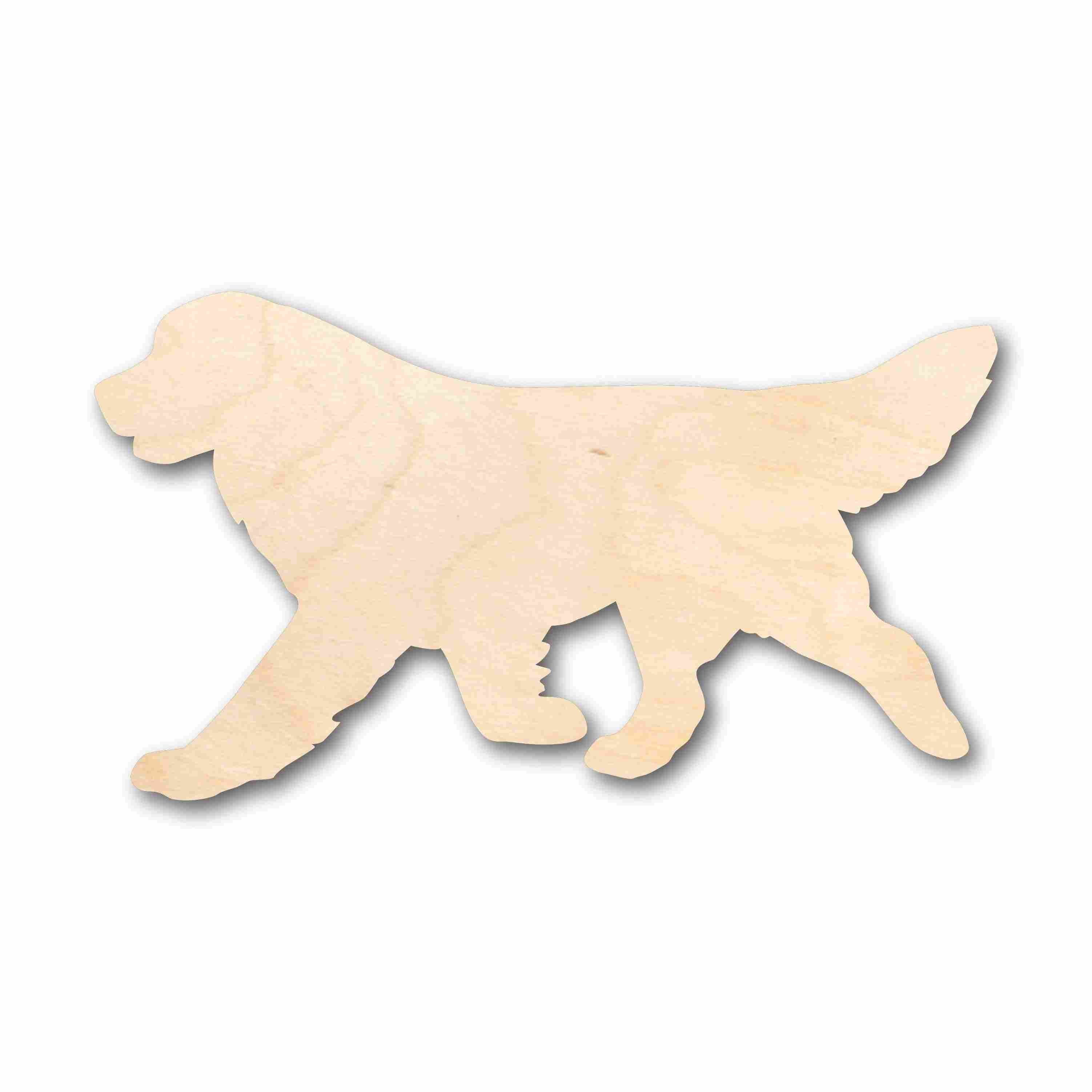 DIY Unfinished Wood Golden Retriever Dog Silhouette Craft - Up to 46 Different DIY Options