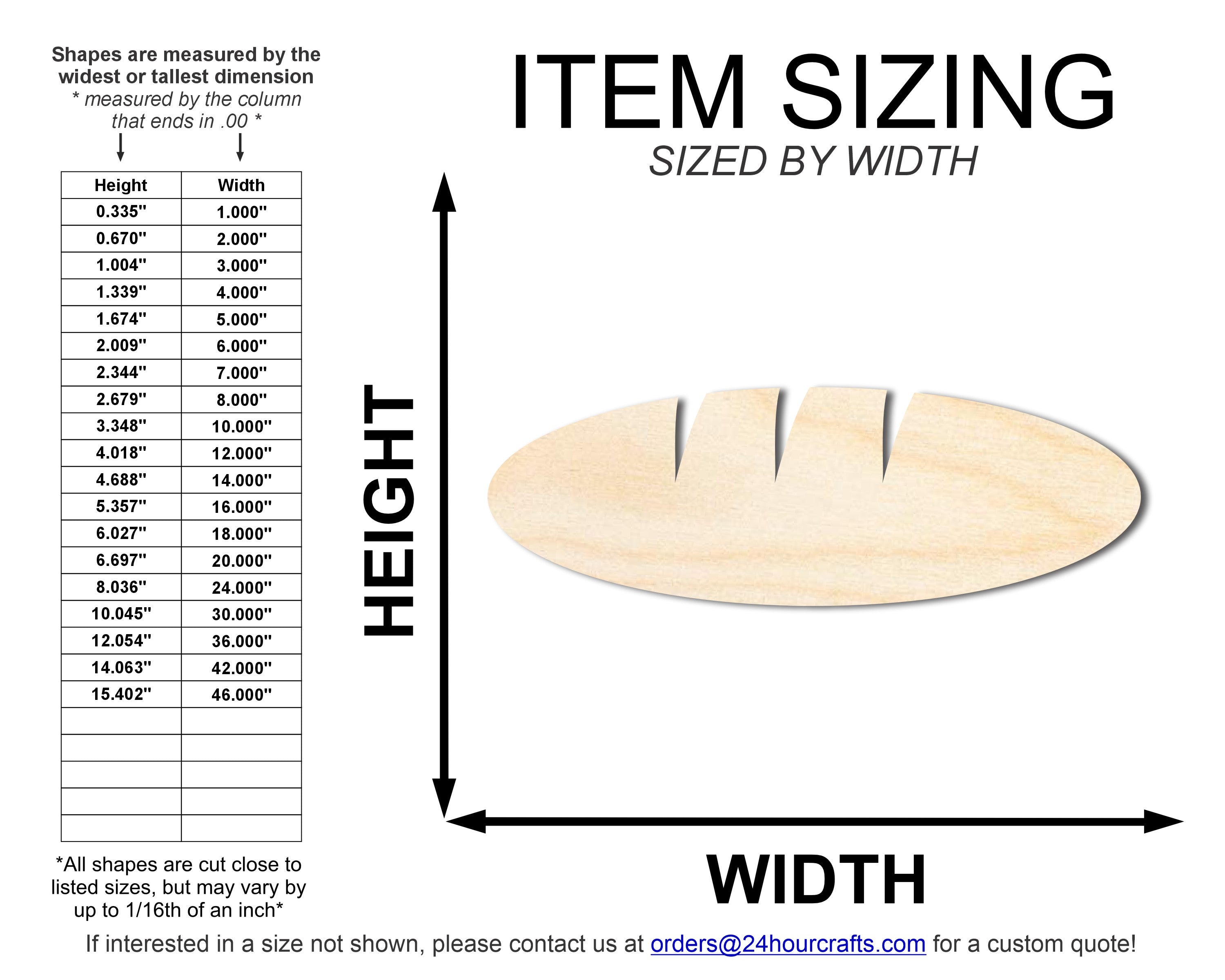 Unfinished DIY Craft Cutout in Baguette Shape for Up to 46 DIY Projects