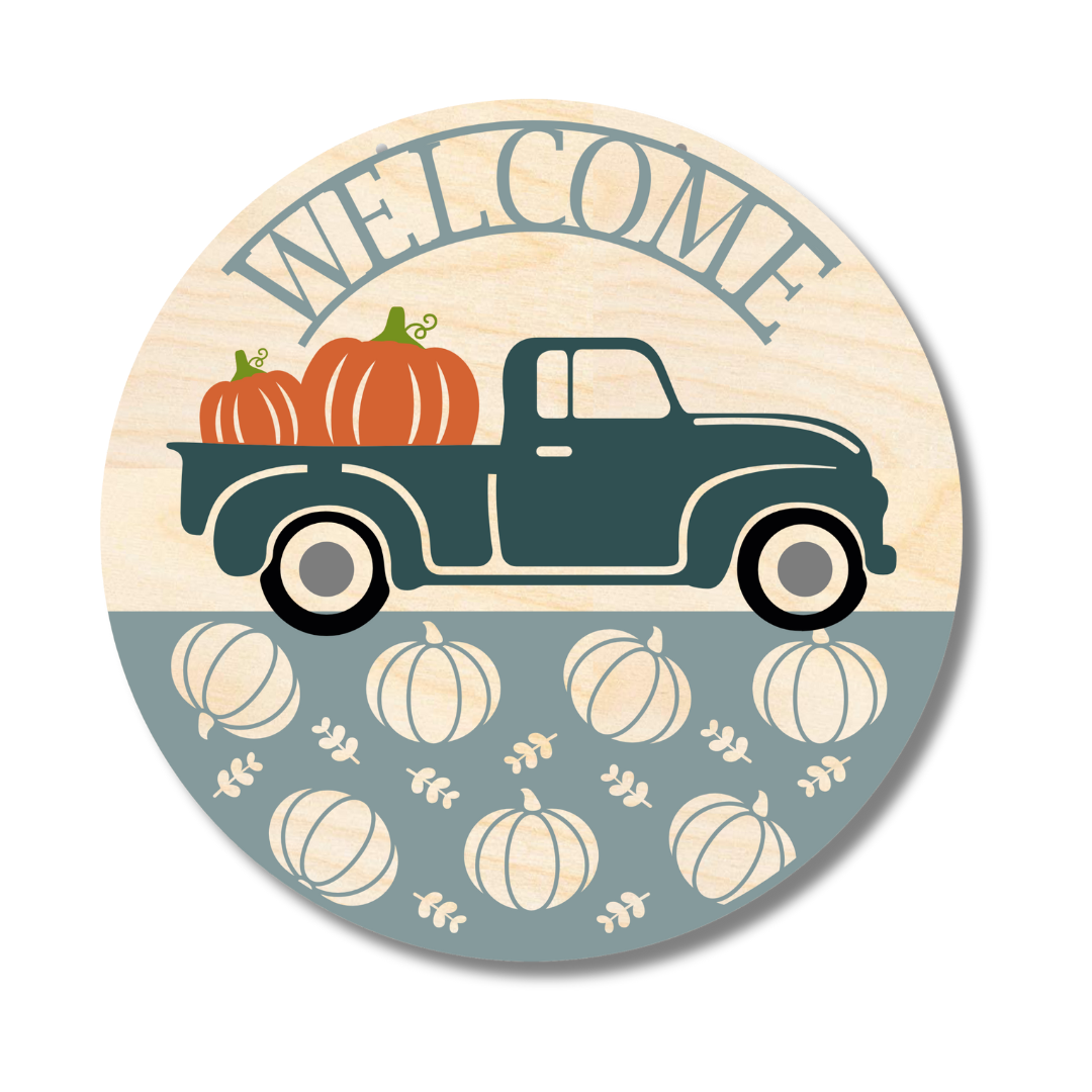 Unfinished Wood Craft Cutouts for Fall Welcome Door Sign Kit, 1/4 Inch Thick